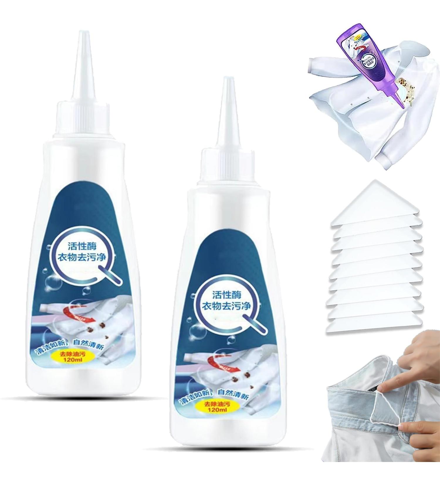 HONGJIANV Active Mold Clothing Stain Removal Agent Active Enzyme Clothing Stain Remover Active Enzyme Laundry Stain Remover - White Shirt Guardian (B-2PC) - Buy Online on GoSupps.com