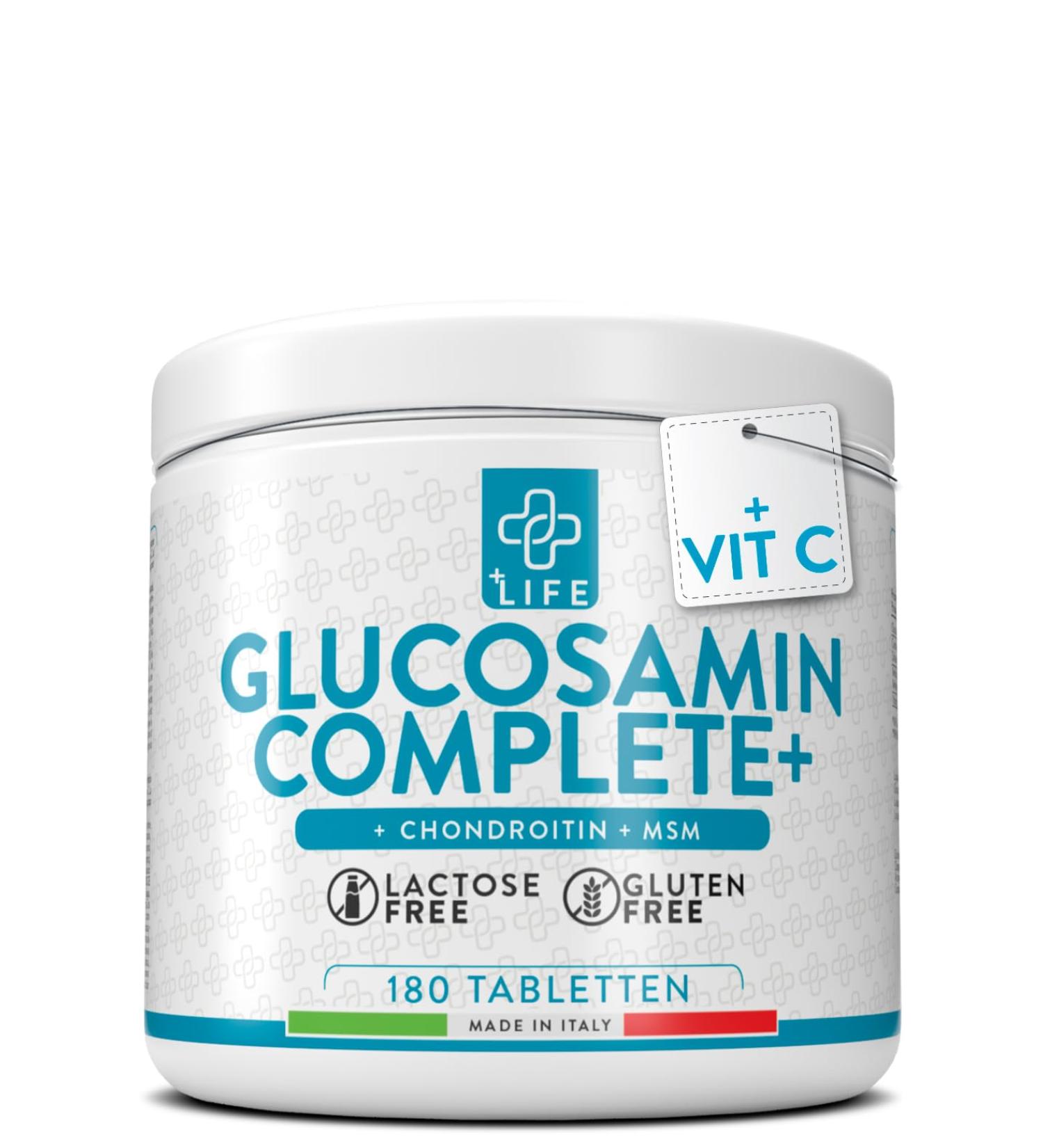 Glucosamine Chondroitin MSM with Vitamin C - 180 Tablets Joint Supplement | Piulife High-Dose Cartilage Support - Buy Online on GoSupps.com