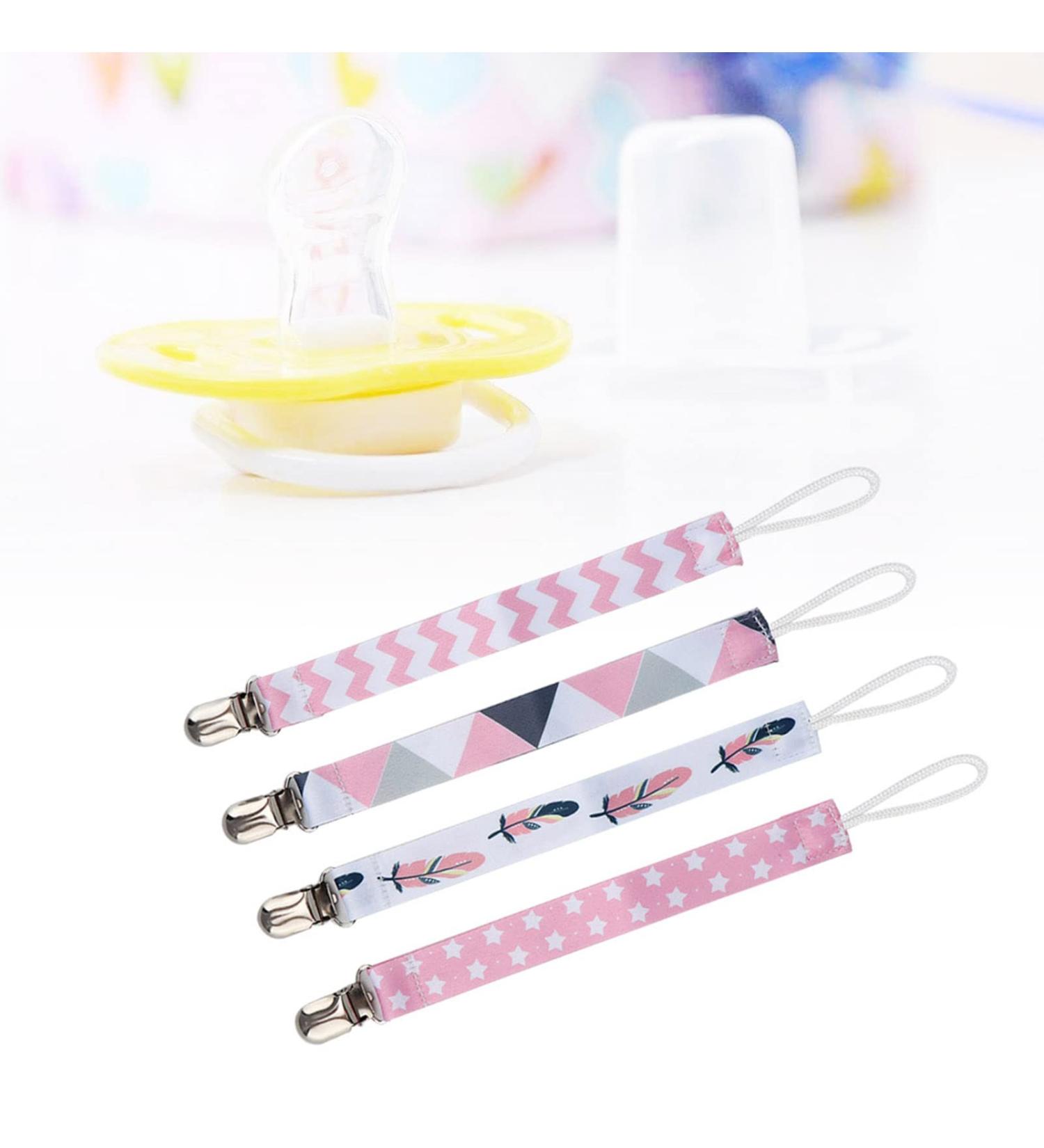 Stylish & Washable Baby Pacifier Strap - Metal & Polyester Clip Prevents Loss Perfect for Daily Use - Buy Online on GoSupps.com