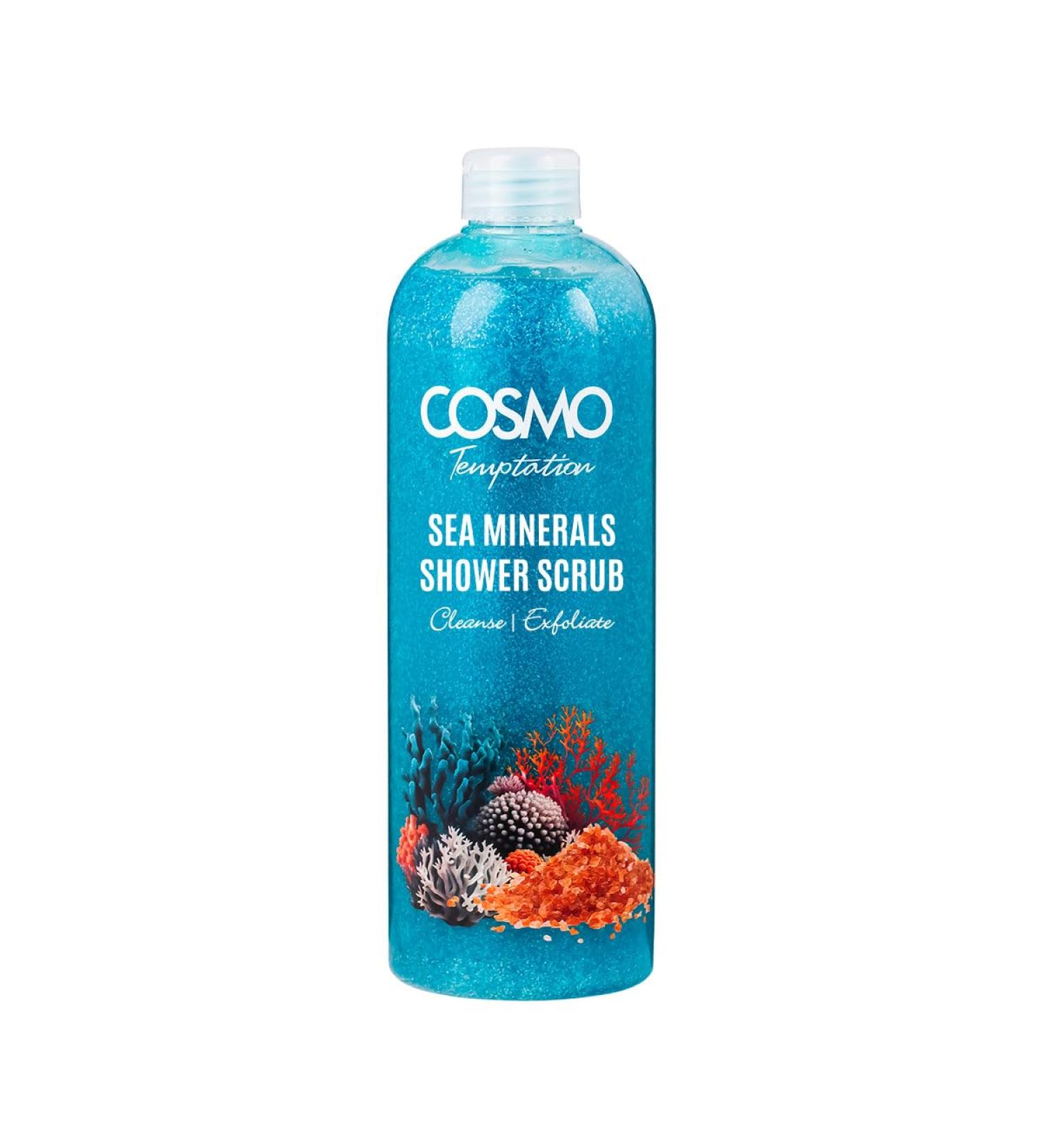 Cosmo Skin Care Temptation Sea Minerals Shower Scrub 1000ml/33.81fl.oz Body Cleansing Skin Exfoliate Remove Impurities & Dead Cells Best Body Wash Daily Use Shower Gel All Skin Types - Buy Online on GoSupps.com