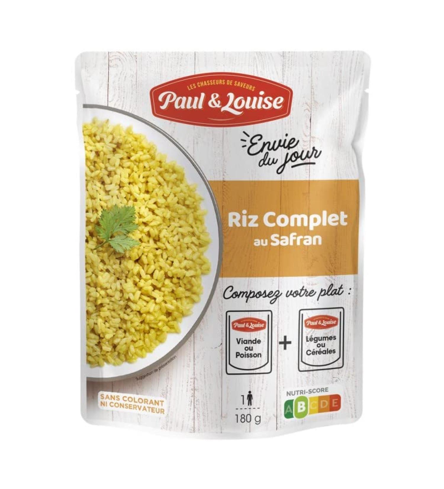 PAUL & LOUISE | Paul Et Louise Brown Rice With Saffron 180G | Pack Of (3) | Free delivery