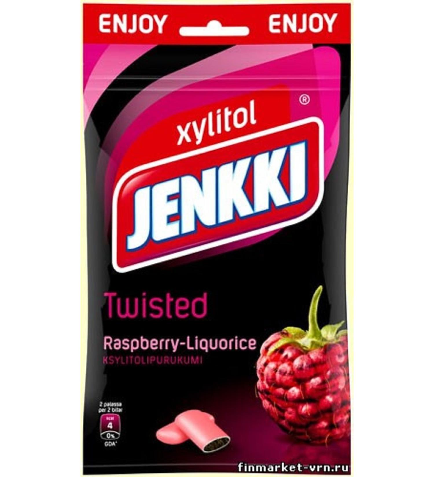 Jenkki Enjoy Twisted Raspberry - Licorice - Original - Finnish - Xylitol - Chewing Gum