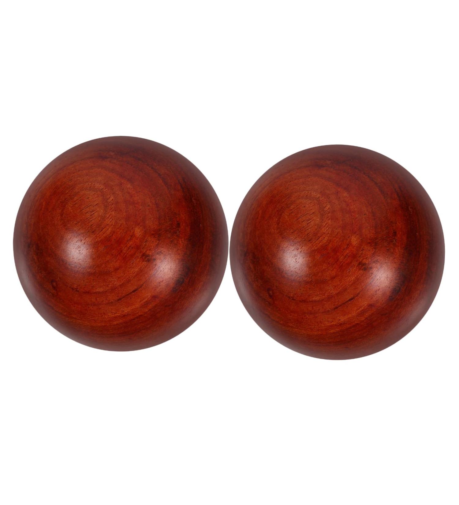 Buifulsic 2-St Wooden Ball Massage Balls - Acupuncture & Fitness Gym Handcrafted Mahogany & Bamboo 5x5cm - Buy Online on GoSupps.com