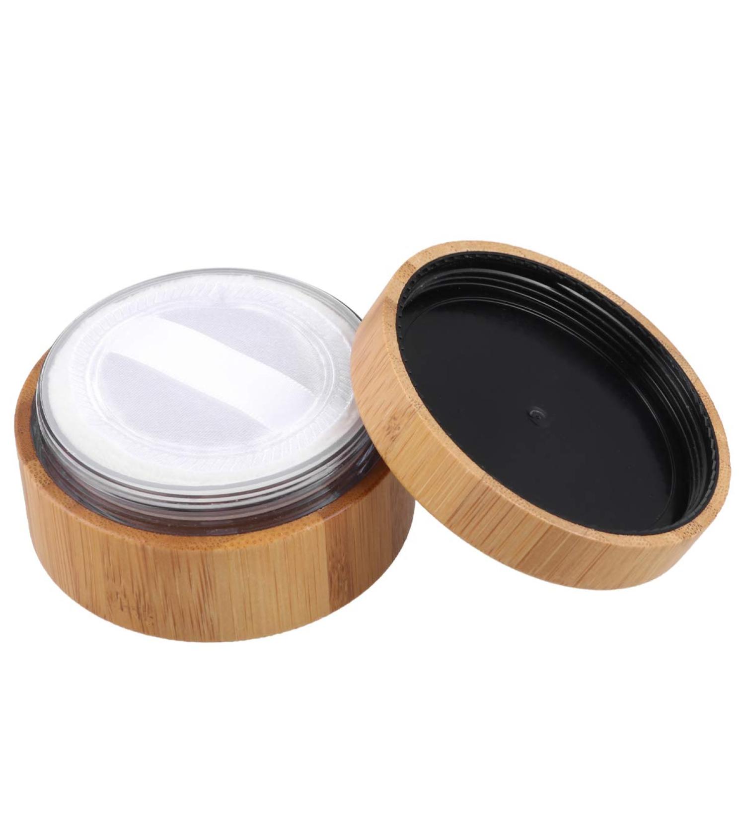 Healifty Talcum Powder Puff Powder Box with Puff Bamboo Eco Friendly Powder Puff for Baby Women - Buy Online on GoSupps.com