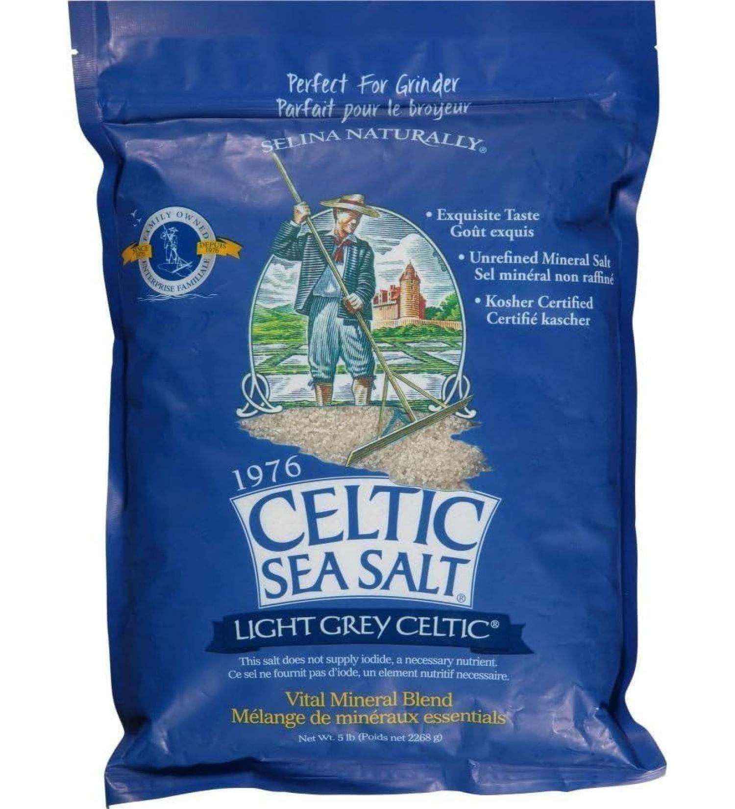 Light Grey Selina Celtic Coarse Sea Salt | 5 lbs Bag - Buy Online on GoSupps.com