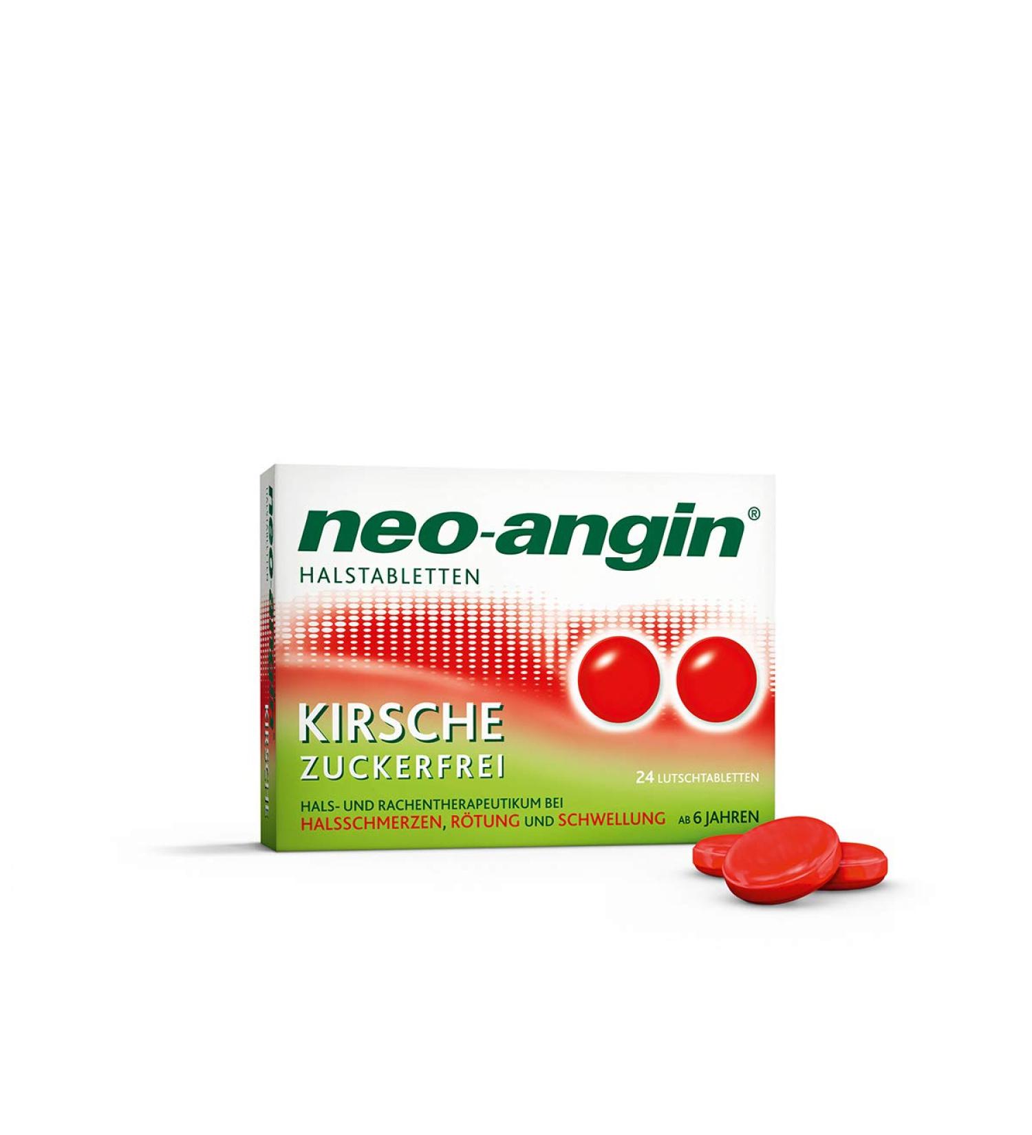 Neo-Angor Cherry Sugar-Free Neck Tablets | Soothe Sore Throat | 24 Pieces for Adults & Kids - Buy Online on GoSupps.com