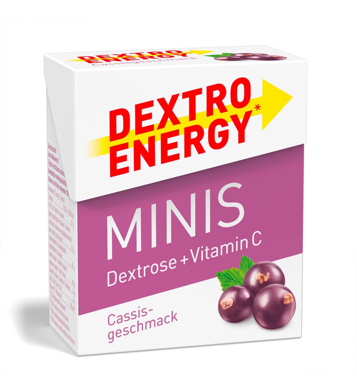 Dextro Energy Minis Cassis + Vitamin C - 50g | Fast Energy Boost & Immune Support | Ideal Snack for Active Lifestyle - Buy Online on GoSupps.com