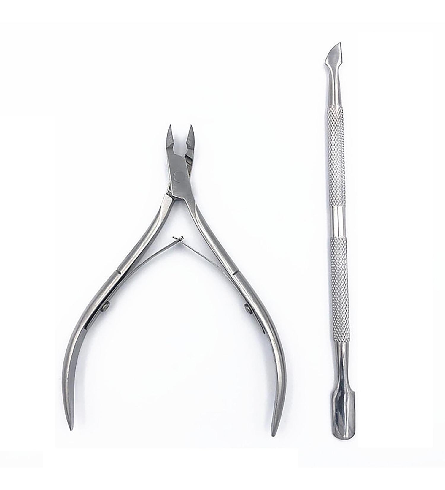 Airfish Stainless Steel Cuticle Pushers Cuticle Nippers Set Professional Cuticle Trimmer Perfect Nail Care Tool(Silver) - Buy Online on GoSupps.com