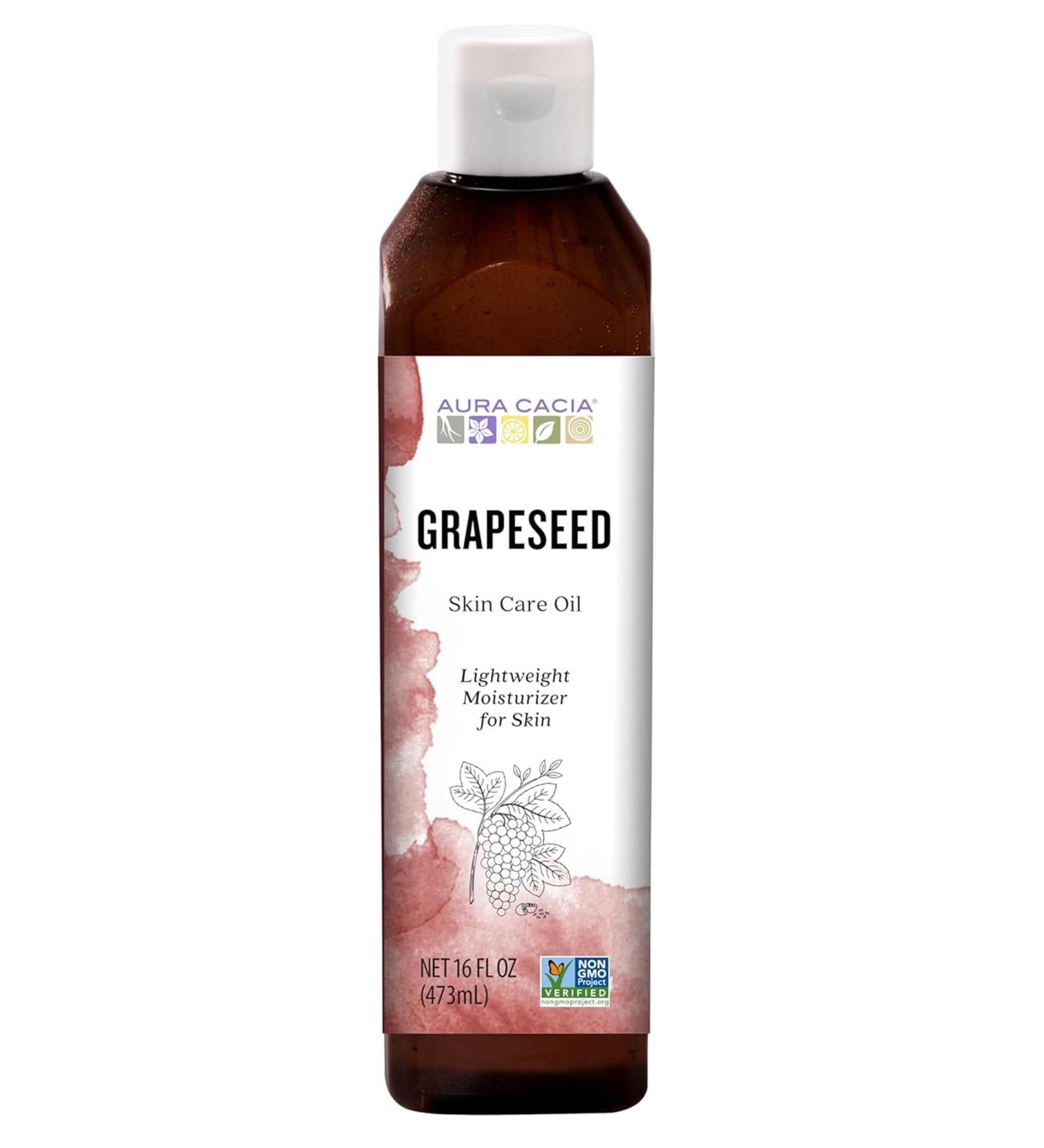 Aura Cacia - Pure Grapeseed Oil | Non-GMO Project Verified | 16 fl. oz. - Buy Online on GoSupps.com