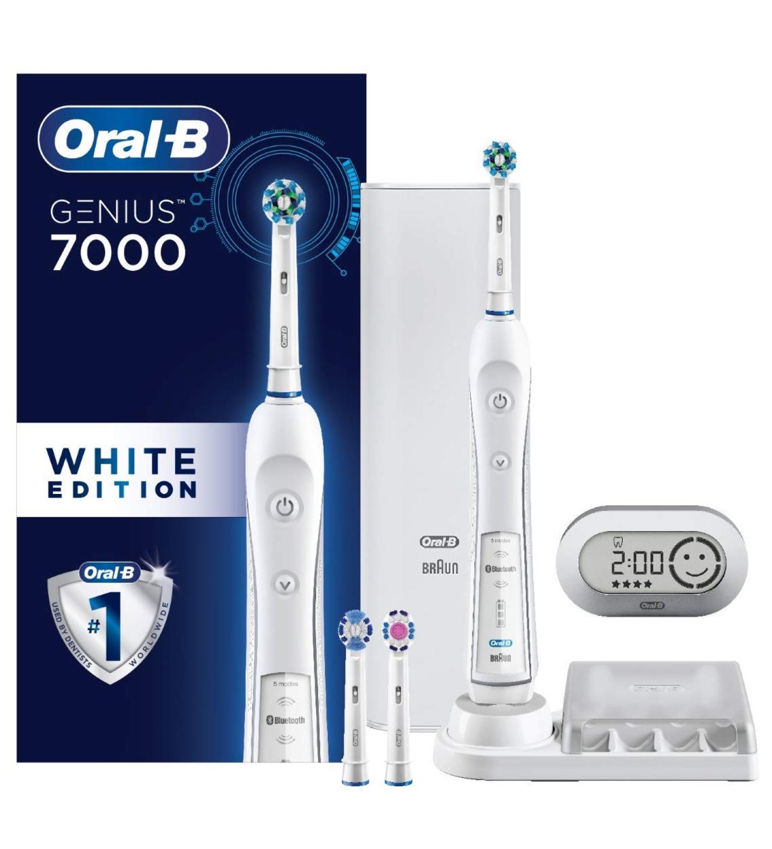 Oral-B 7000 SmartSeries Electric Toothbrush with Bluetooth Connectivity and Travel Case - White Handle - Buy Online on GoSupps.com