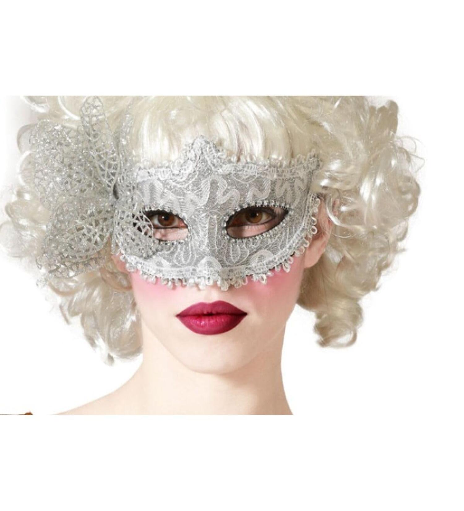 BigBuy Carnival Silver Eye Mask