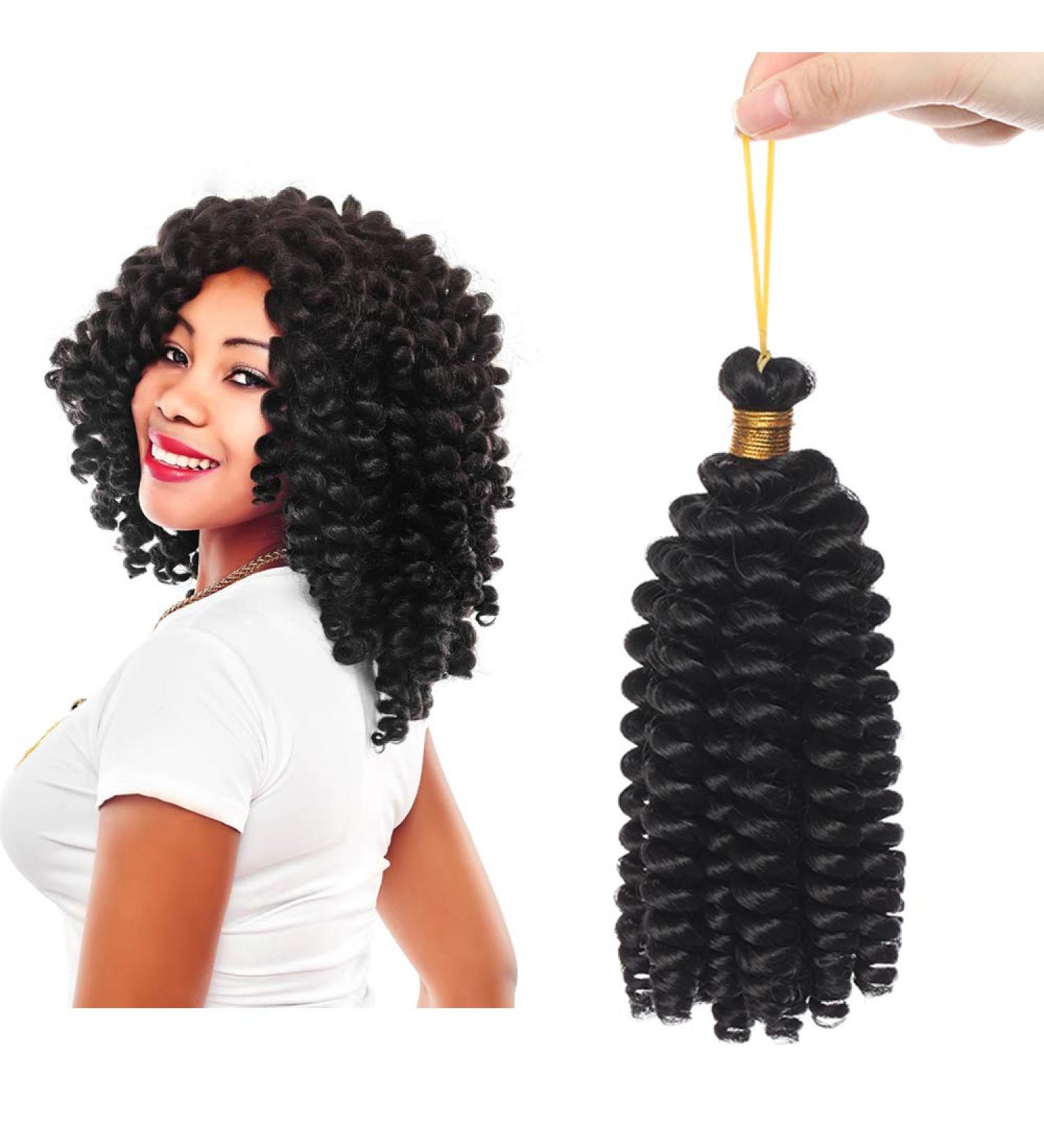 6" Short Marley Bob Crochet Braiding Hair Extensions Synthetic Twist Deep Wavy Curly Hairpieces Marley Braids - Dark Black - Buy Online on GoSupps.com