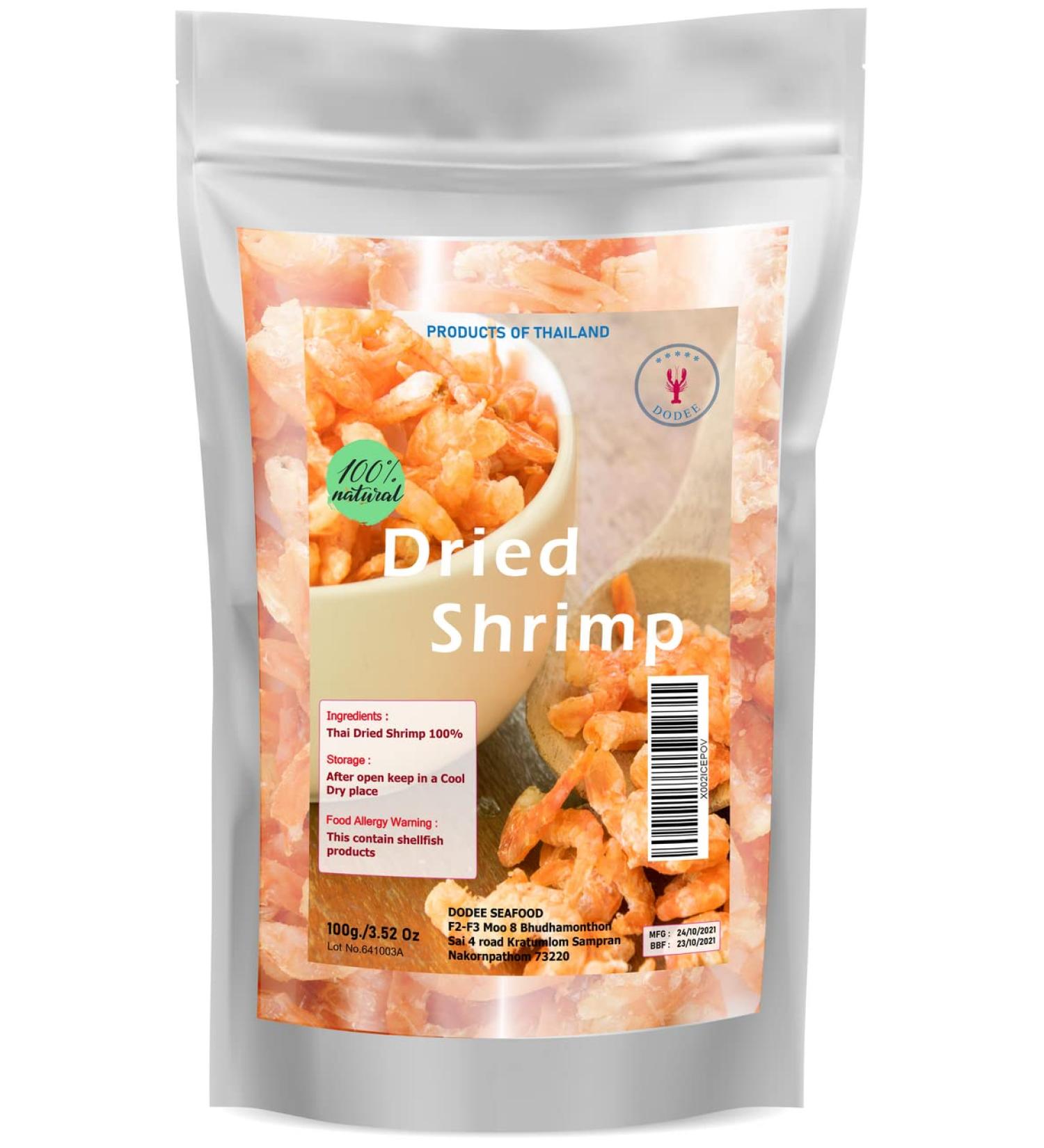 Premium Grade Dried Shrimp from Thailand 3.52 oz - Unsalted & Preservative-Free - Buy Online on GoSupps.com