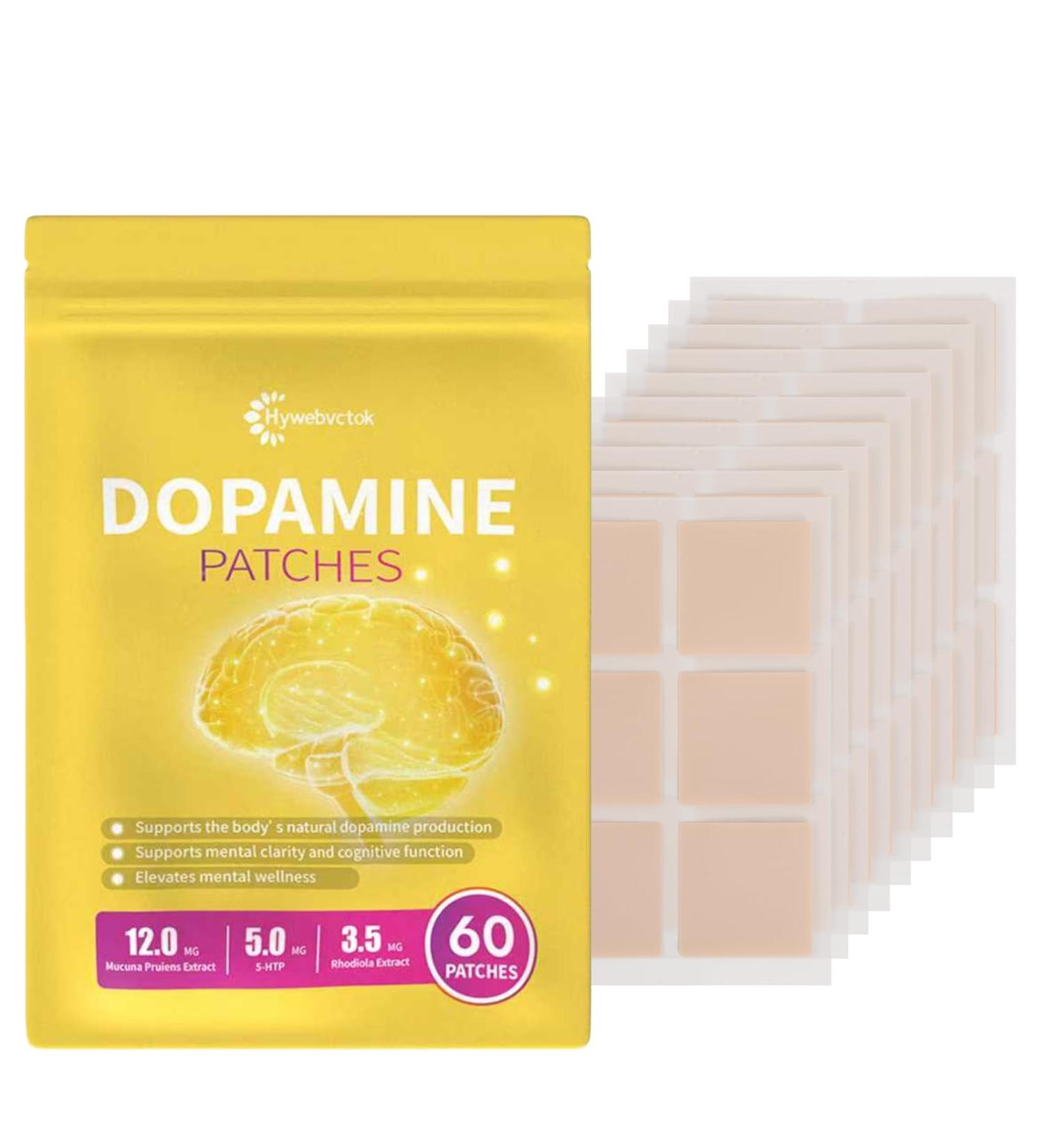 Hywebvctok Dopamine Patches Extra Strength for Women and Men, 60 Vegan Patches,Plant-Based Formula, Easy to Use - Buy Online on GoSupps.com
