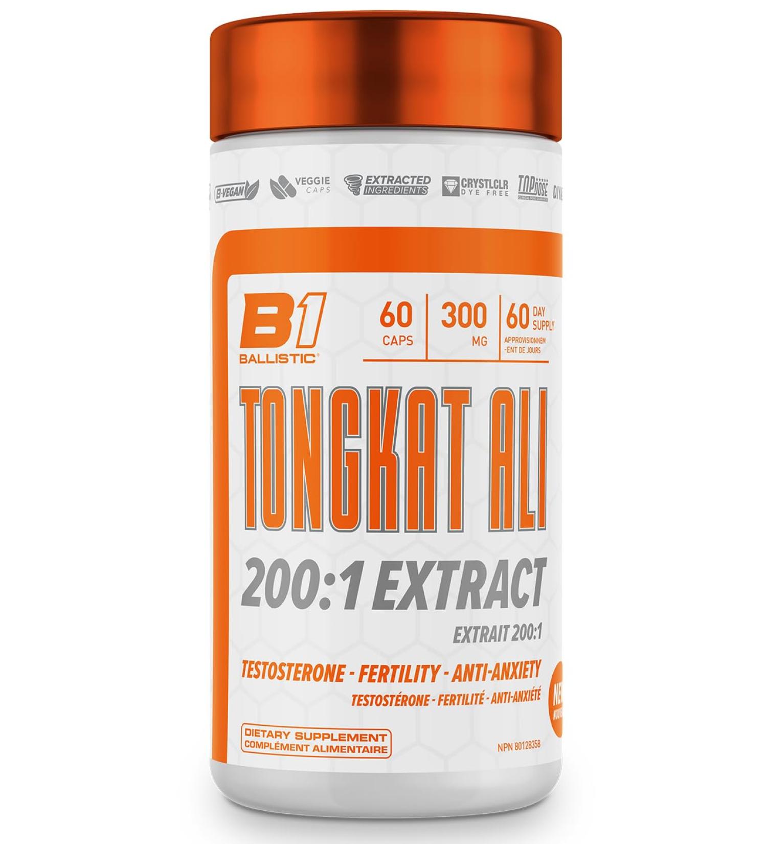 Tongkat Ali 200:1 Ballistic Supps Eurycoma Longifolia Jack Supplement for Men's Health - 60 Vegan Capsules - Buy Online on GoSupps.com