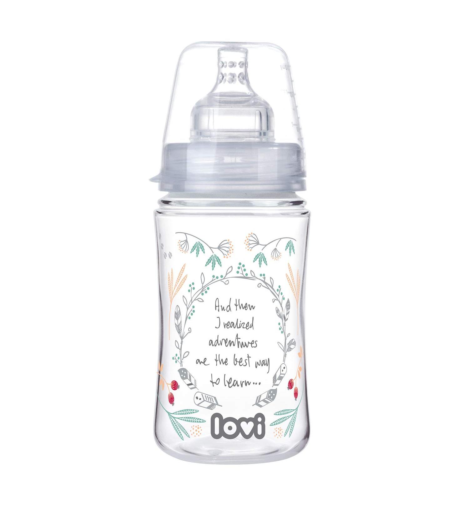LOVI Anti-Colic Baby Feeding Bottle | Dynamic Teat | 3m+ | 240 ml | Super Air Vent System | Medically Tested | Indian Summer Trend - Buy Online on GoSupps.com