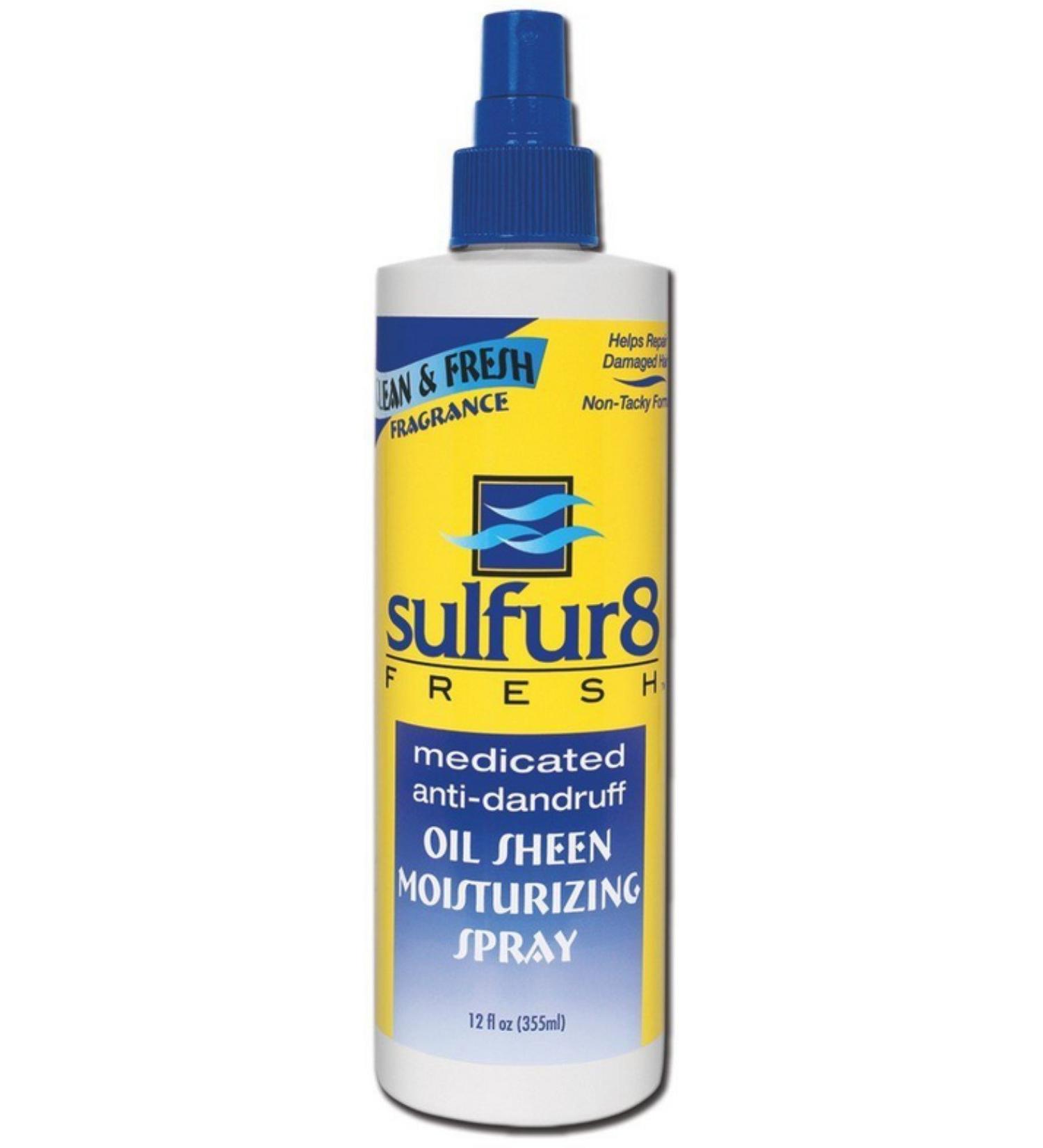 Sulfur8 Fresh Medicated Anti-dandruff Oil Sheen Spray 12 oz (Pack of 4)