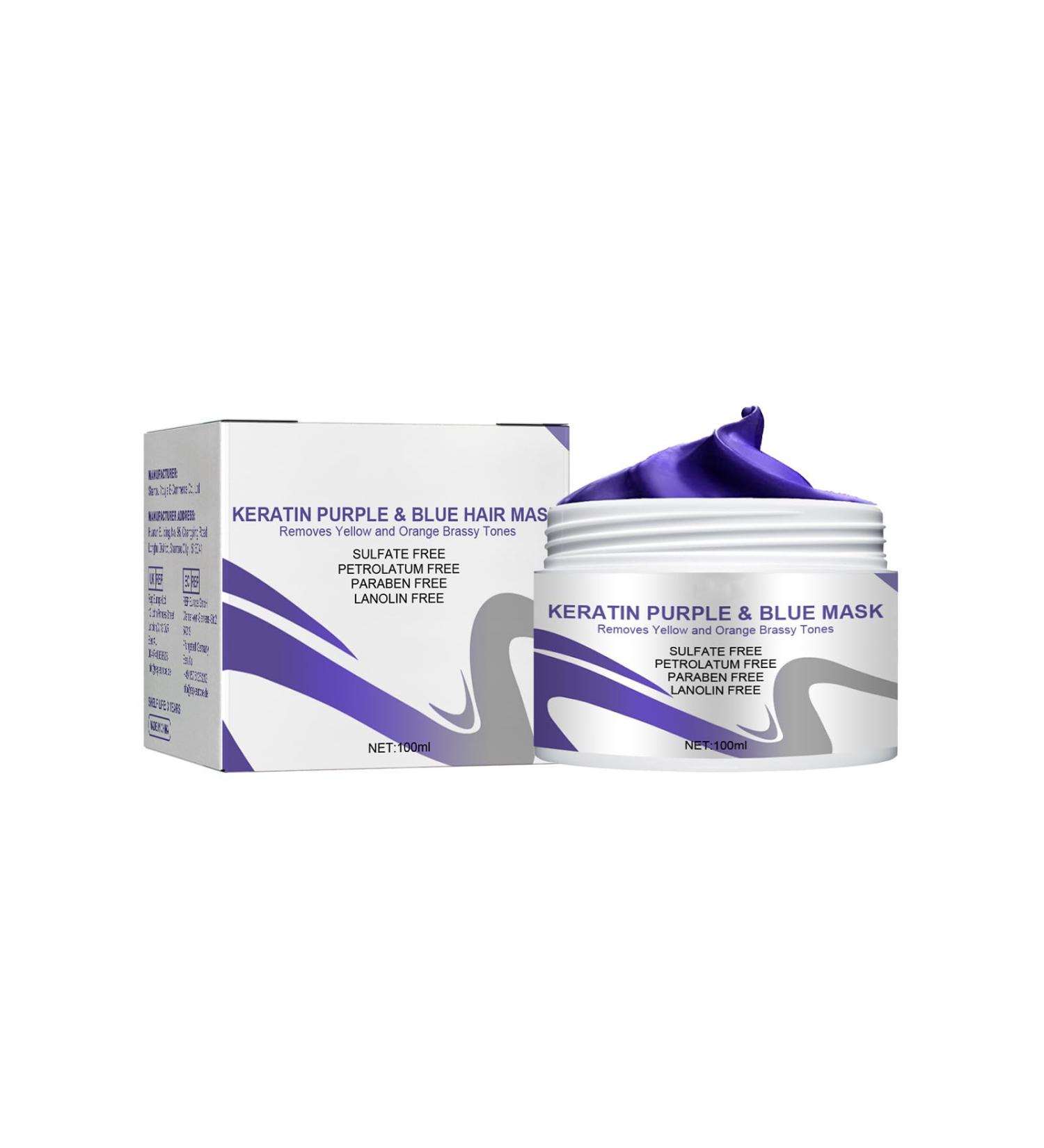 Keratin Purple Hair Mask for Blonde & Bleached Hair - Deep Conditioning Removes Copper & Yellow Tones Soothes & Moisturizes - Buy Online on GoSupps.com