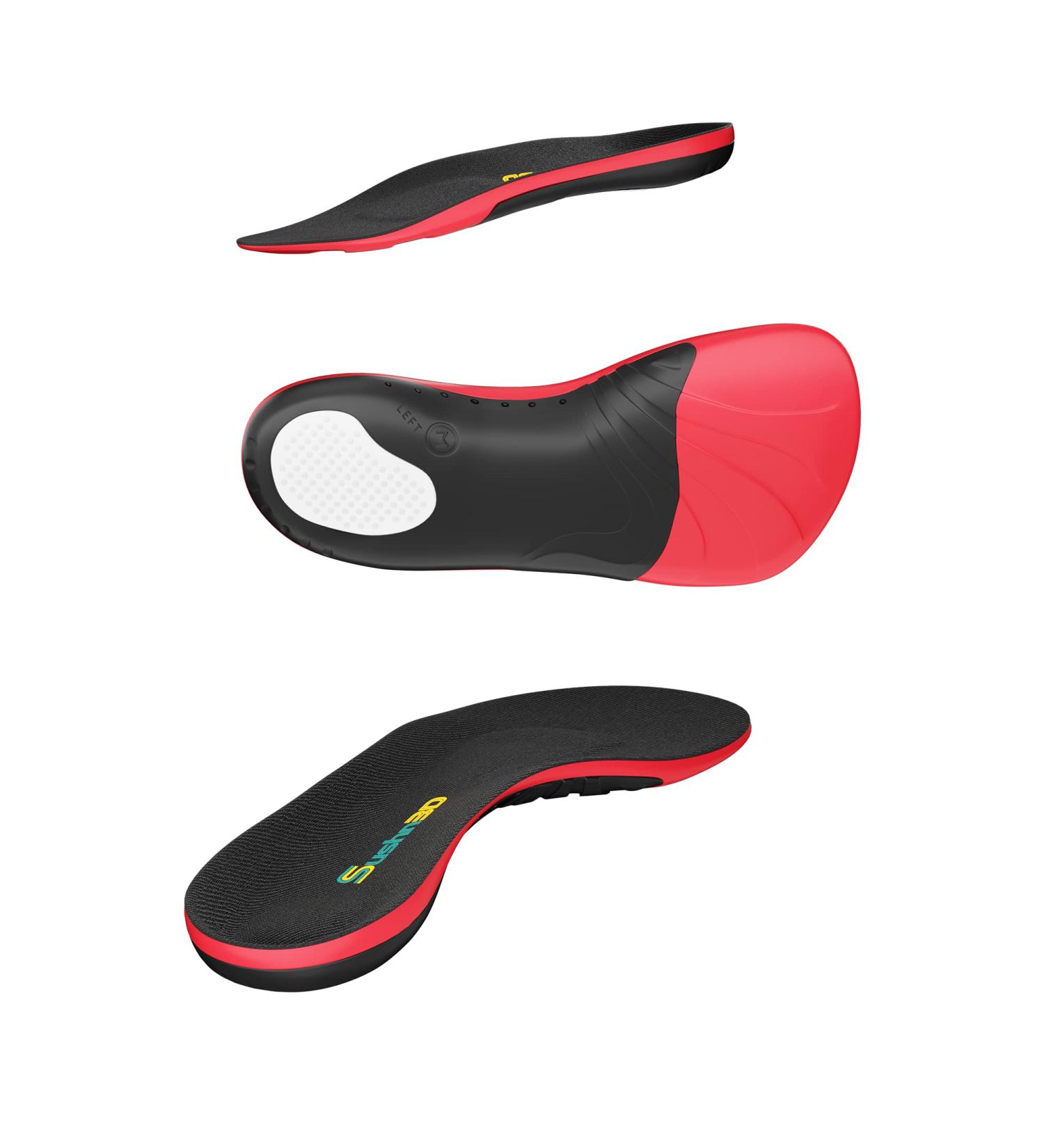 Sushn3D Plantar Fasciitis Insoles XL - Heavy Duty Arch Support Inserts for Men 10 1/2-13 - Pain Relief Orthotic with Shock Absorption for Running & Sports - Black - Buy Online on GoSupps.com
