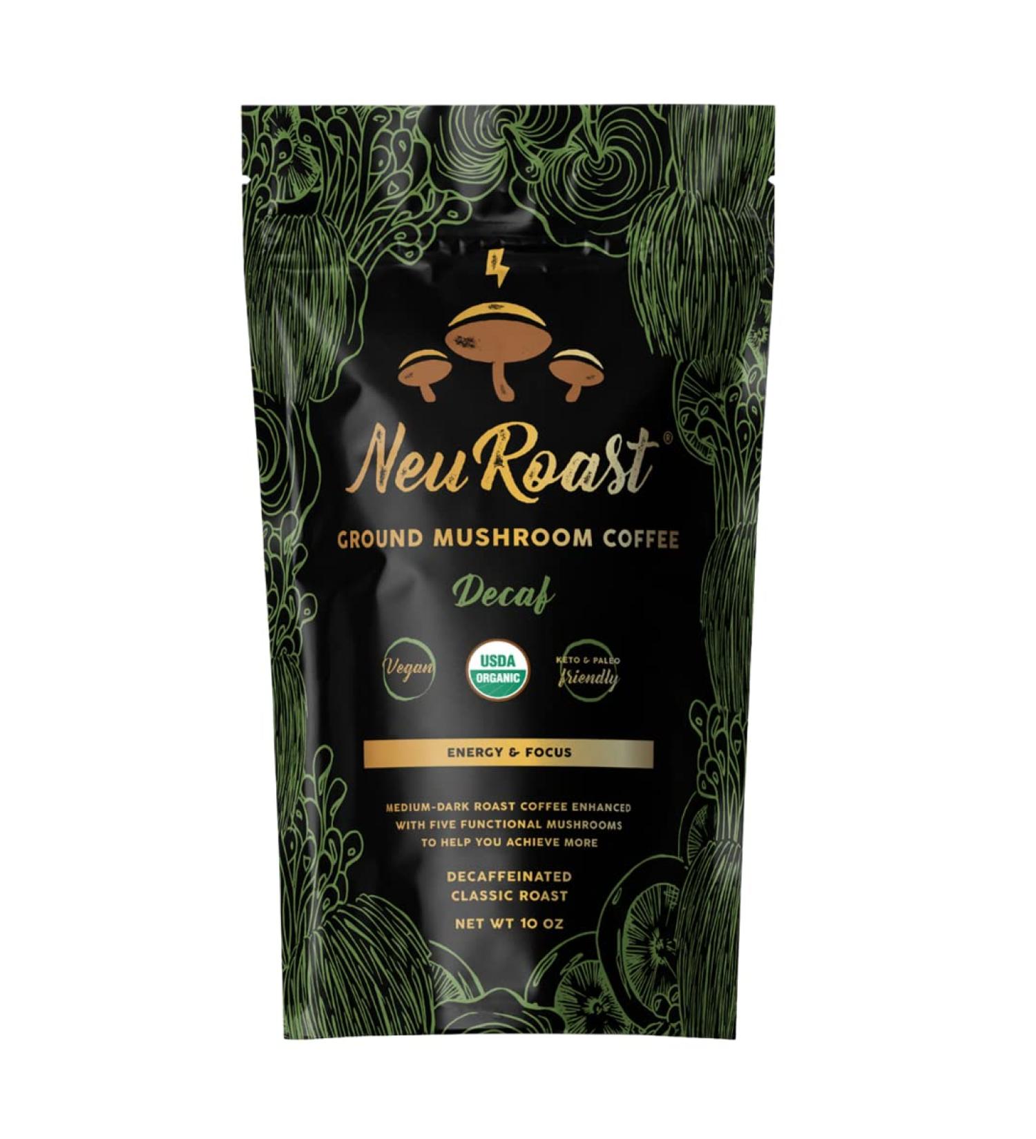 NeuRoast Decaf Mushroom Coffee - Nootropic Blend with Lion's Mane & Cordyceps for Enhanced Energy & Focus - Buy Online on GoSupps.com