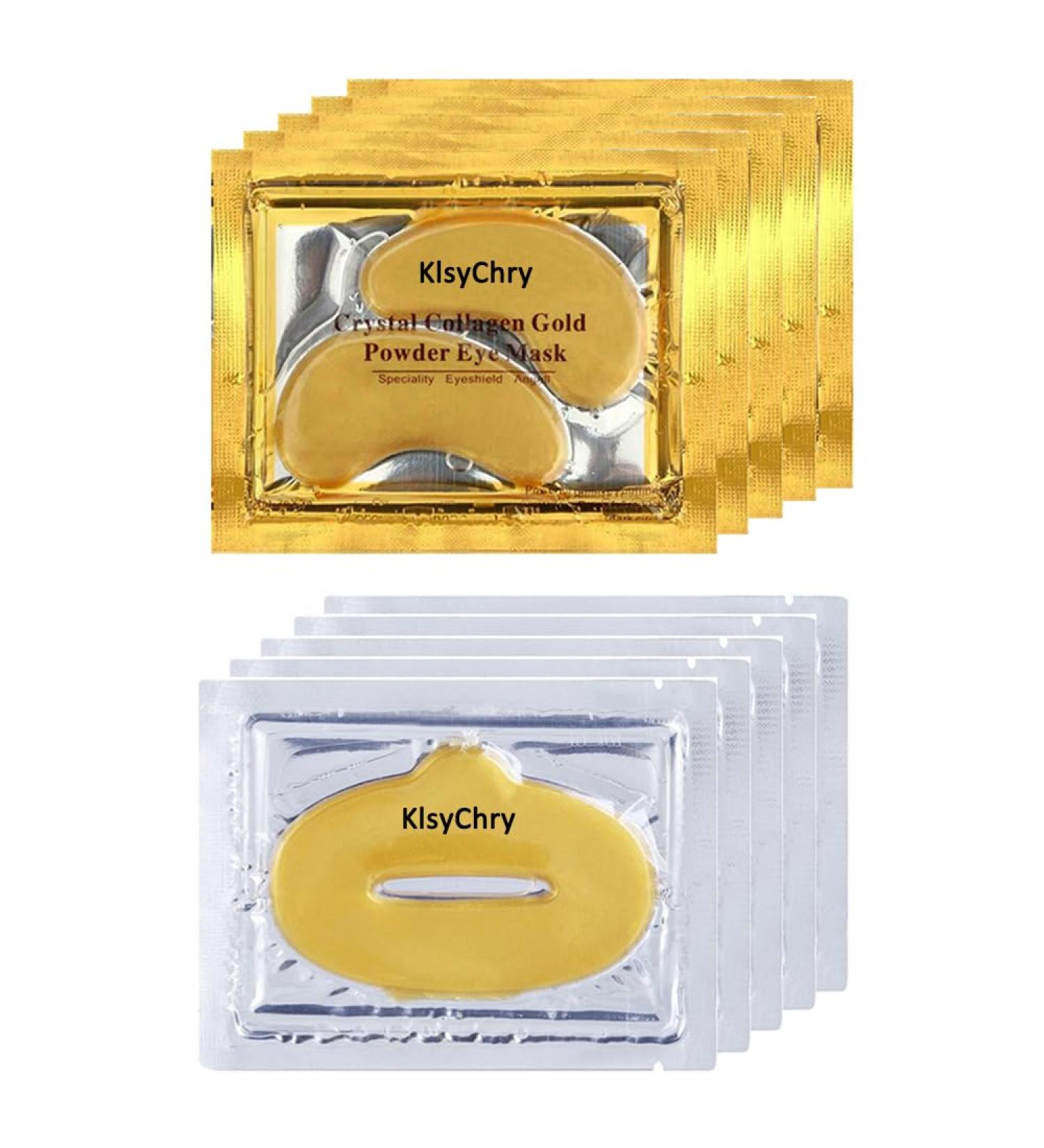 Buy 24K Gold Organic Collagen Eye & Lip Masks - Anti-Aging Treatment 10 Pairs - Buy Online on GoSupps.com