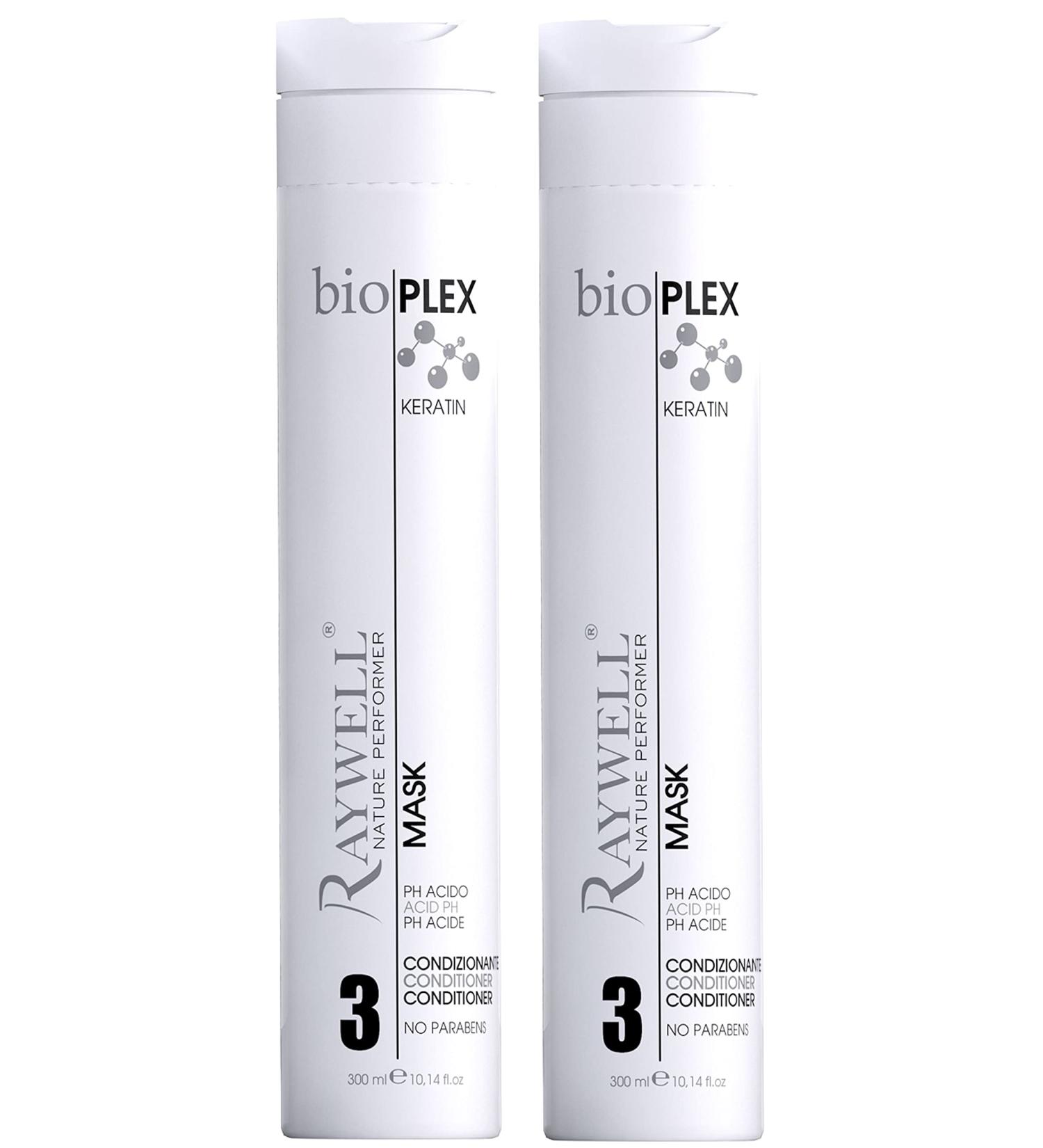 2x Keratin Mask Conditioner without paraben Bioplex Raywell for shiny full hair 300 ml
