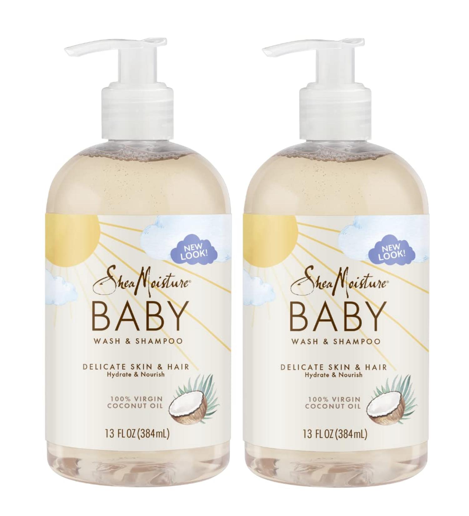 Shea Moisture Baby Essentials 100% Virgin Coconut Oil Body Wash & Shampoo for Newborns & Kids - 2 Pack, 13 Fl Oz - Buy Online on GoSupps.com