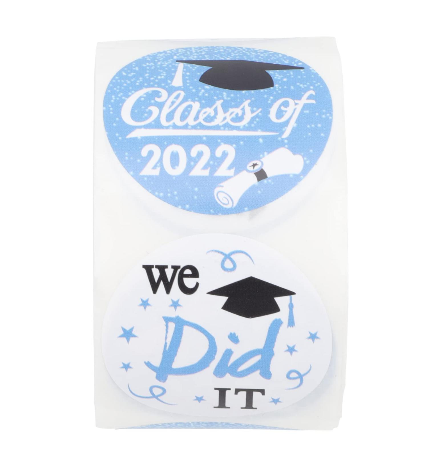 ABOOFAN Cake Ornament Candy Bag Sticker 1 Roll Stickers Bag Stickers Sealing Labels Stickers Party Stickers for Baking Party Festivals Graduation Cap Stickers Baking Sealing Stickers Blue 3.8x3.8cm - Buy Online on GoSupps.com
