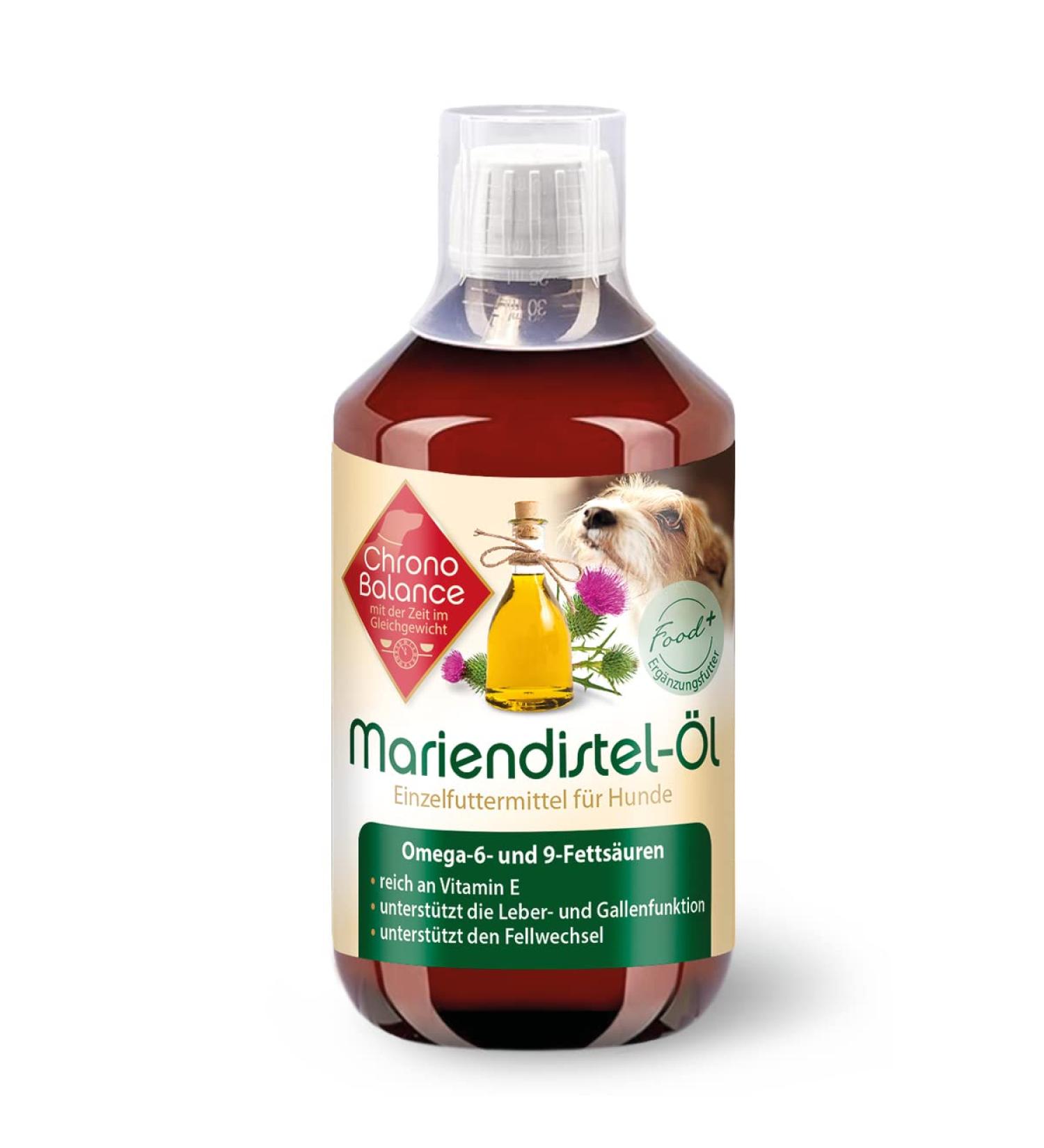 ChronoBalance 500 ML Milk Thistle Oil for Dogs as a Natural Food Supplement That Promotes Tissue and Coat Change Vitamin E Omega-6 and Omega-9 - Buy Online on GoSupps.com