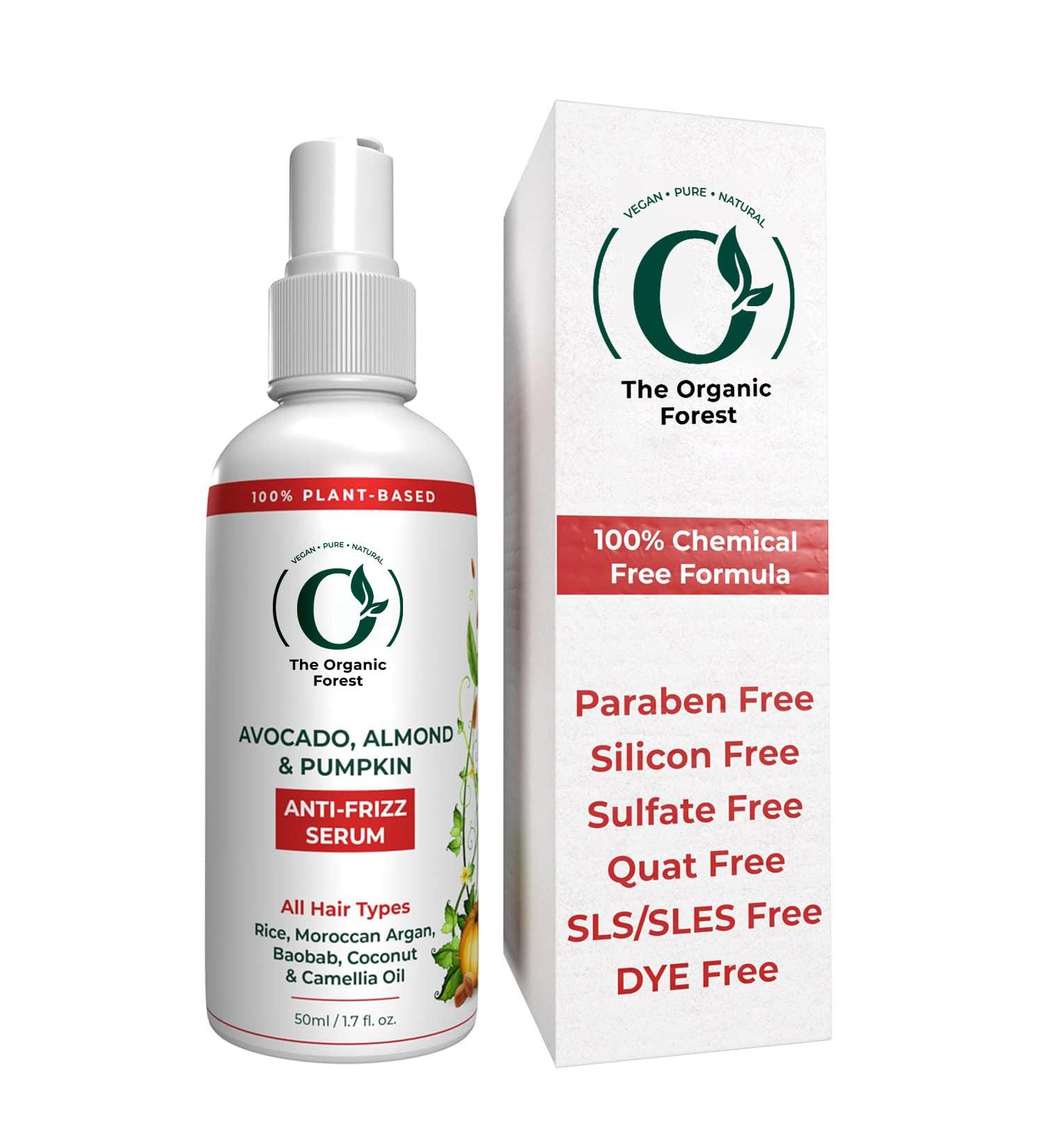 Organic Forest Anti Frizz Hair Serum for Women & Men 100% Chemical Free Vegan & Organic 50 ML for Dry Rough & Damaged Hair - Buy Online on GoSupps.com