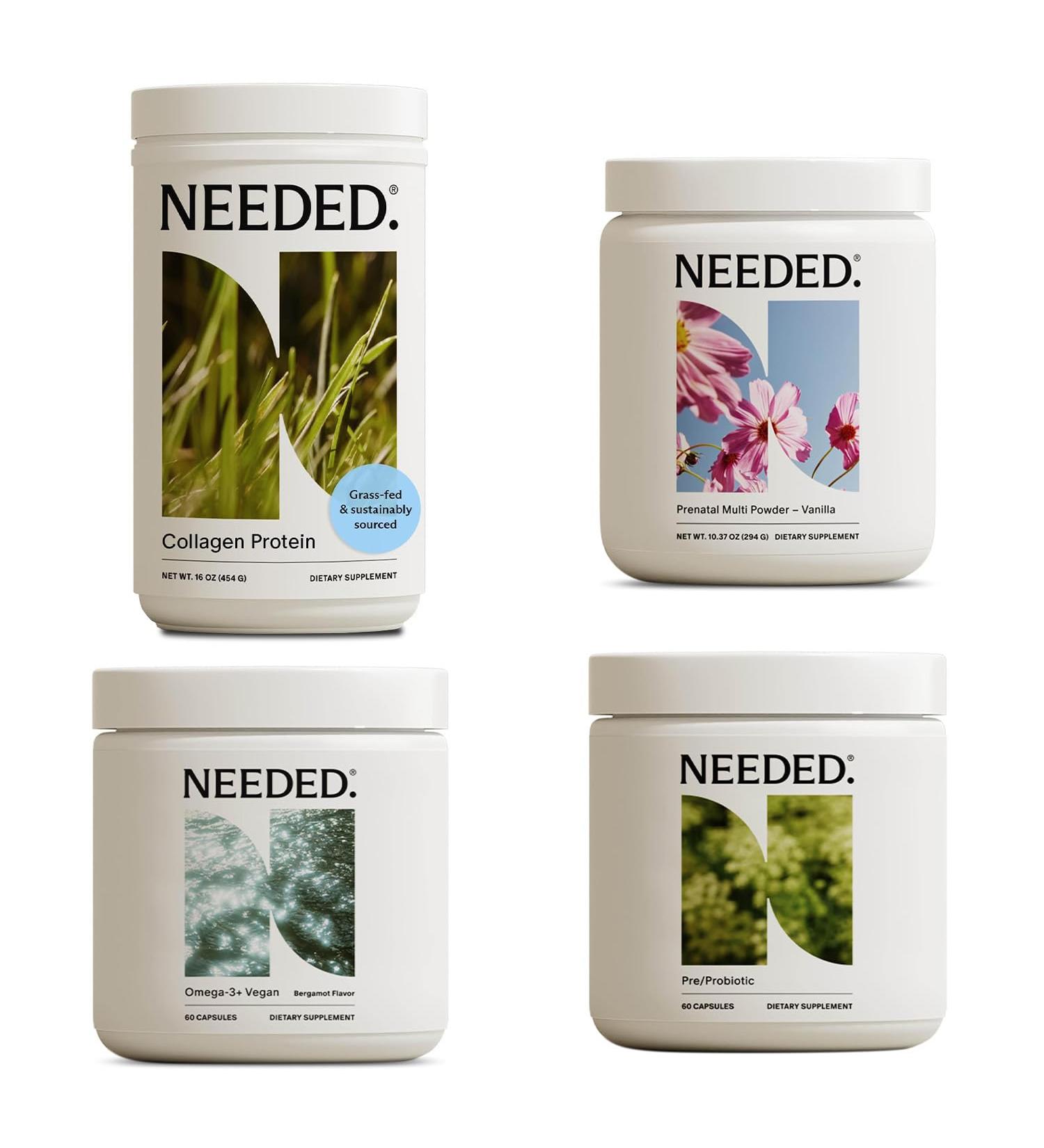 Needed. Prenatal Wellness Bundle | Multivitamin Vegan Omega-3 Collagen & Pre/Probiotic for Pregnancy & Postpartum - Buy Online on GoSupps.com
