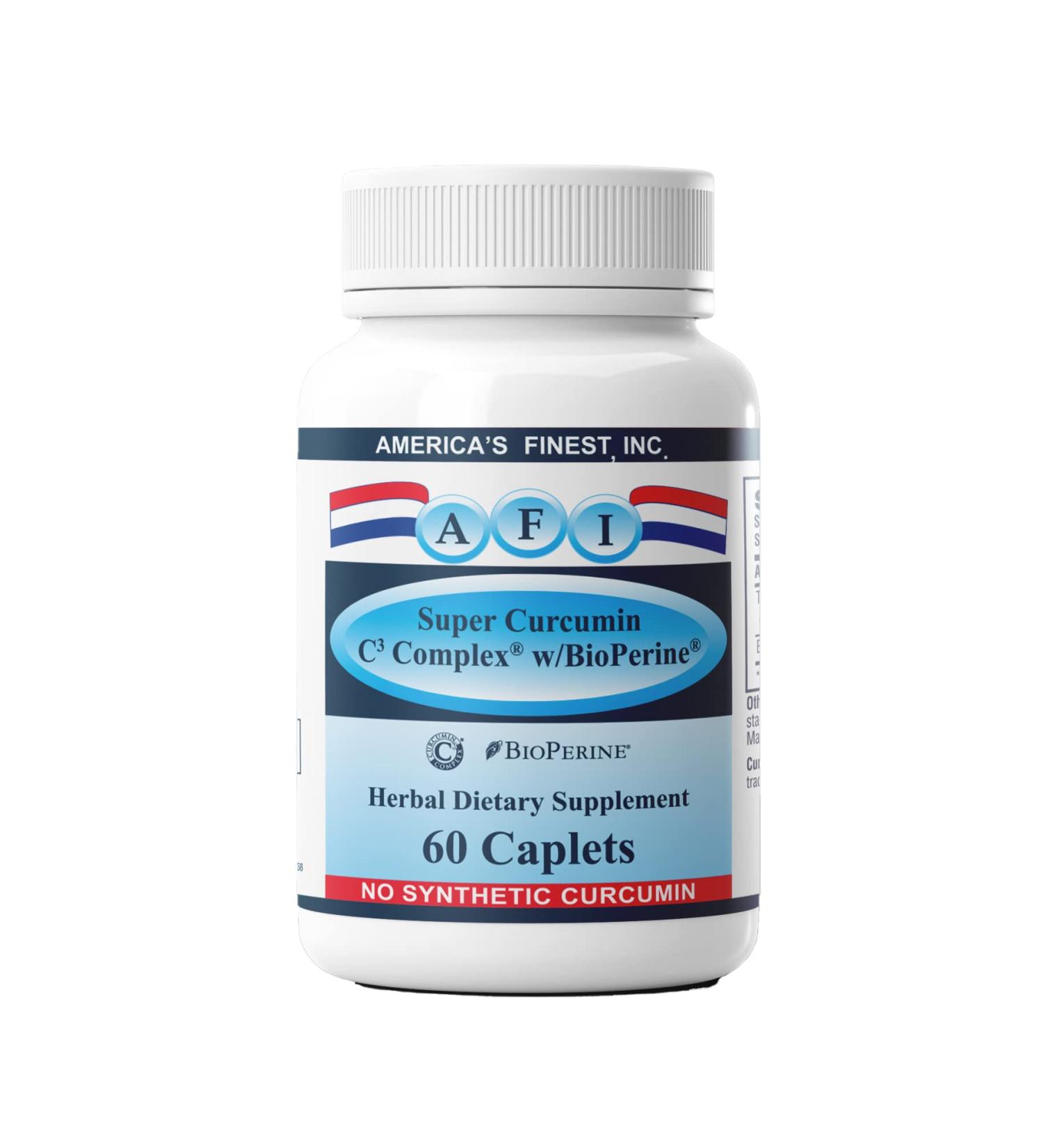 AFI Super Curcumin C3 Complex 1000mg - 60 Count - Turmeric 95% Curcumin with Black Pepper Extract - Vegetarian - Non-GMO - Made in USA - Buy Online on GoSupps.com
