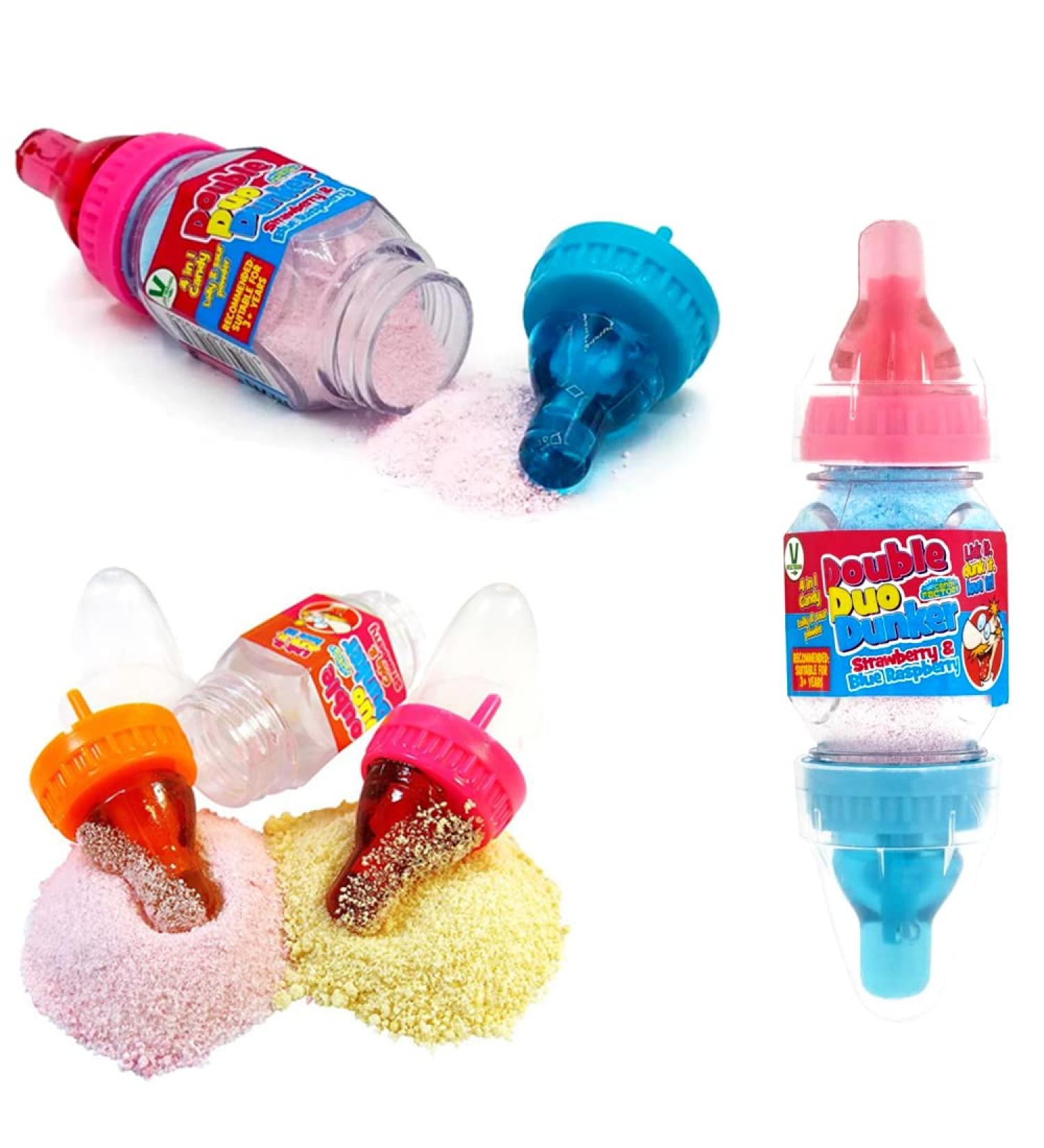 Double Duo Dunker lollipop & Sherbet Dip 32g - Fruit Flavour lollipop & Sherbet dip (6 Packs) - Buy Online on GoSupps.com