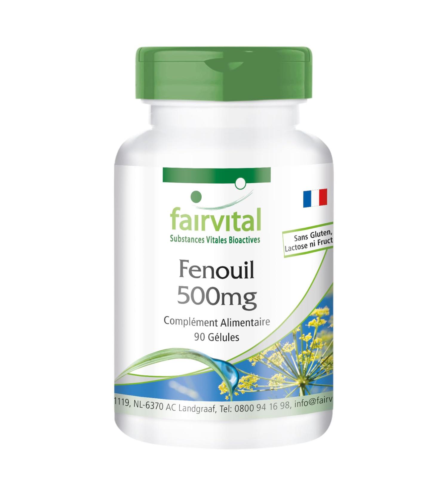 Fairvital | Fennel 500mg - High dosed - 90 capsules - - Buy Online on GoSupps.com