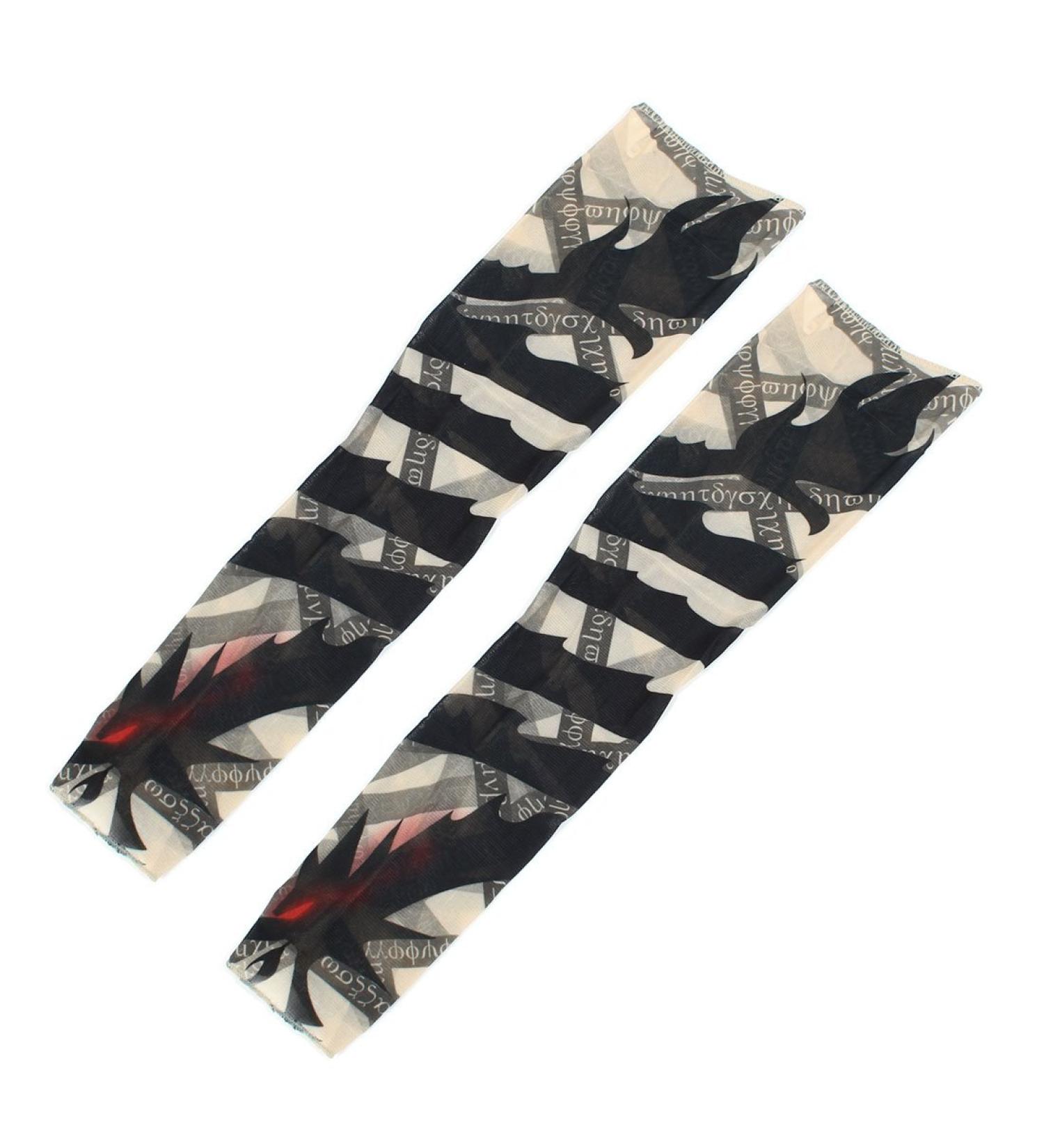 Ruilogod Armkunst Fancy Dress Sleeve Overleve 2pcs Black Khaki