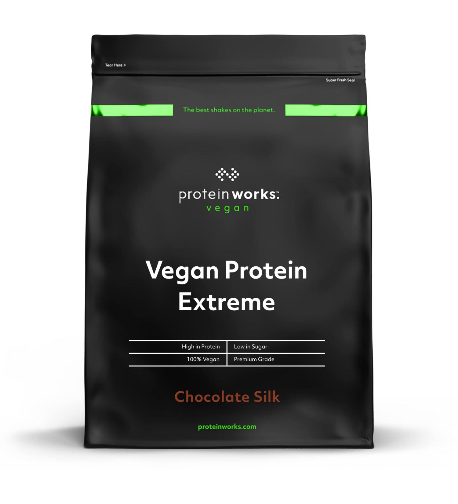 The Protein Works Vegan Protein Extreme - Chocolate Silk 2kg | 29g Plant Based Protein | Vitamin Blend | 57 Servings - Buy Online on GoSupps.com