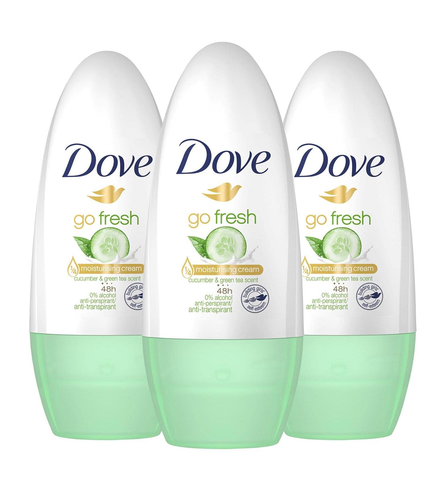 Dove Go Fresh Cucumber Roll-On Anti-Perspirant Deodorant 50ml - Pack of 3 | Long-Lasting Protection - Buy Online on GoSupps.com