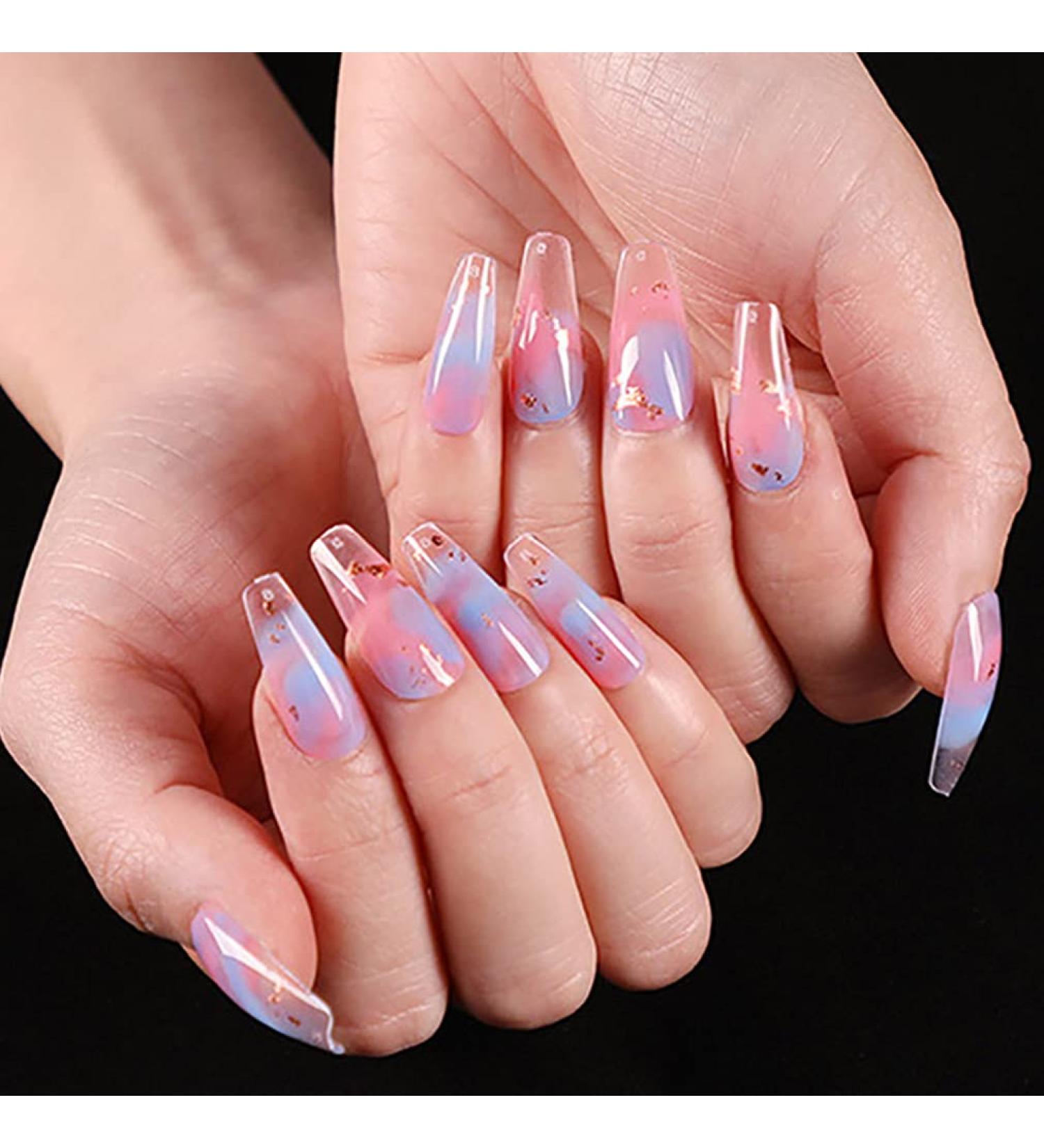 Bohend Ballerina False Fingernails - Glossy Acrylic Press-On Nail Tips | 24 Stunning Designs for Women & Girls - International Shipping Available - Buy Online on GoSupps.com