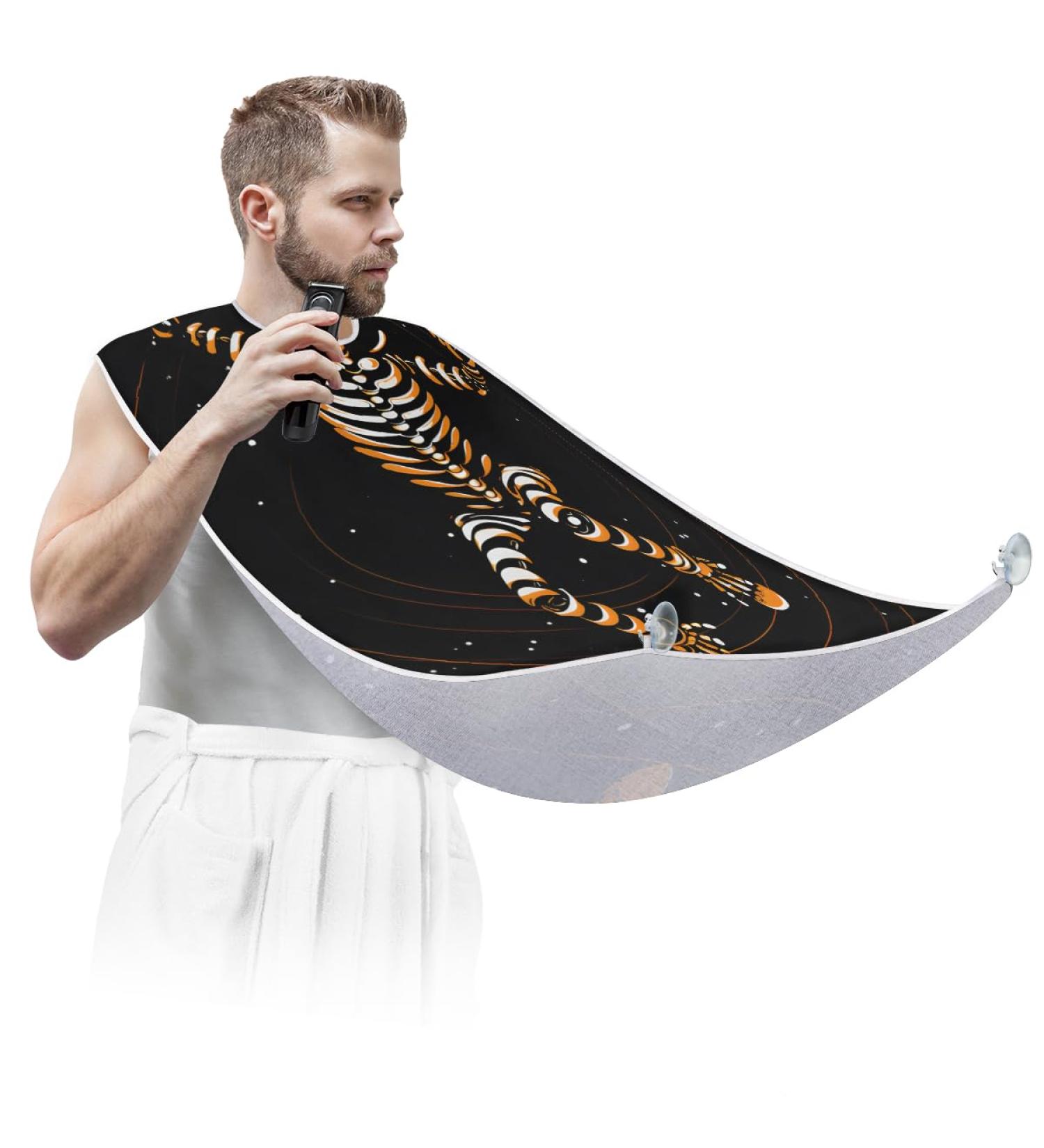 Cute Skeleton Beard Bib Apron | Beard Hair Catcher for Men | Perfect Father's Day & Christmas Gift for Dad & Husband - Buy Online on GoSupps.com