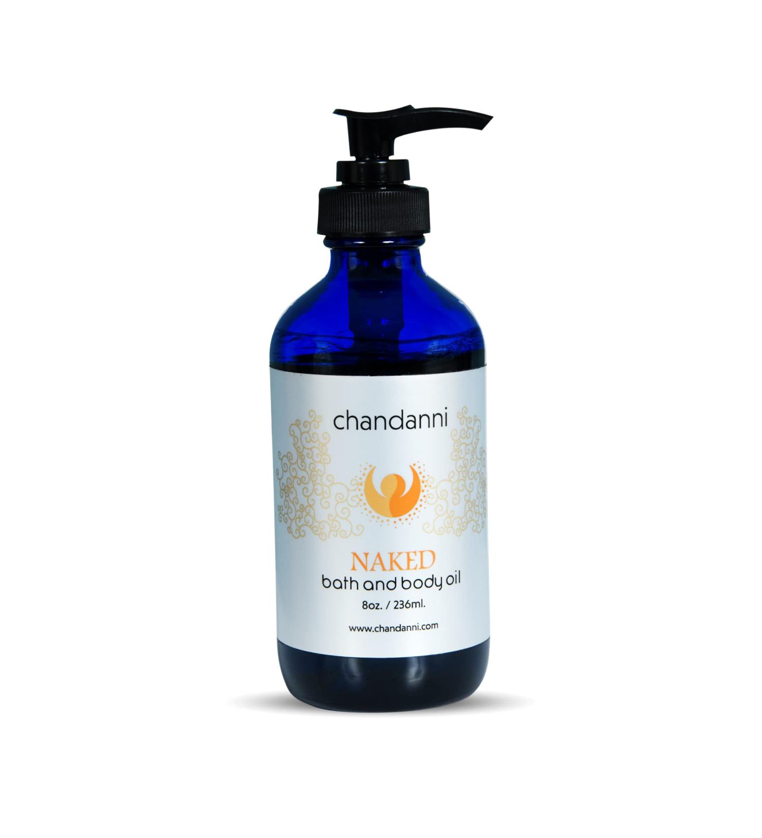Chandanni Organic Naked Body Massage Oil & Bath Oil - 8oz | Deep Hydration with Sesame Sunflower Jojoba & Ylang Ylang | Nourishing Massage Oil for Men & Women - International Shipping - Buy Online on GoSupps.com