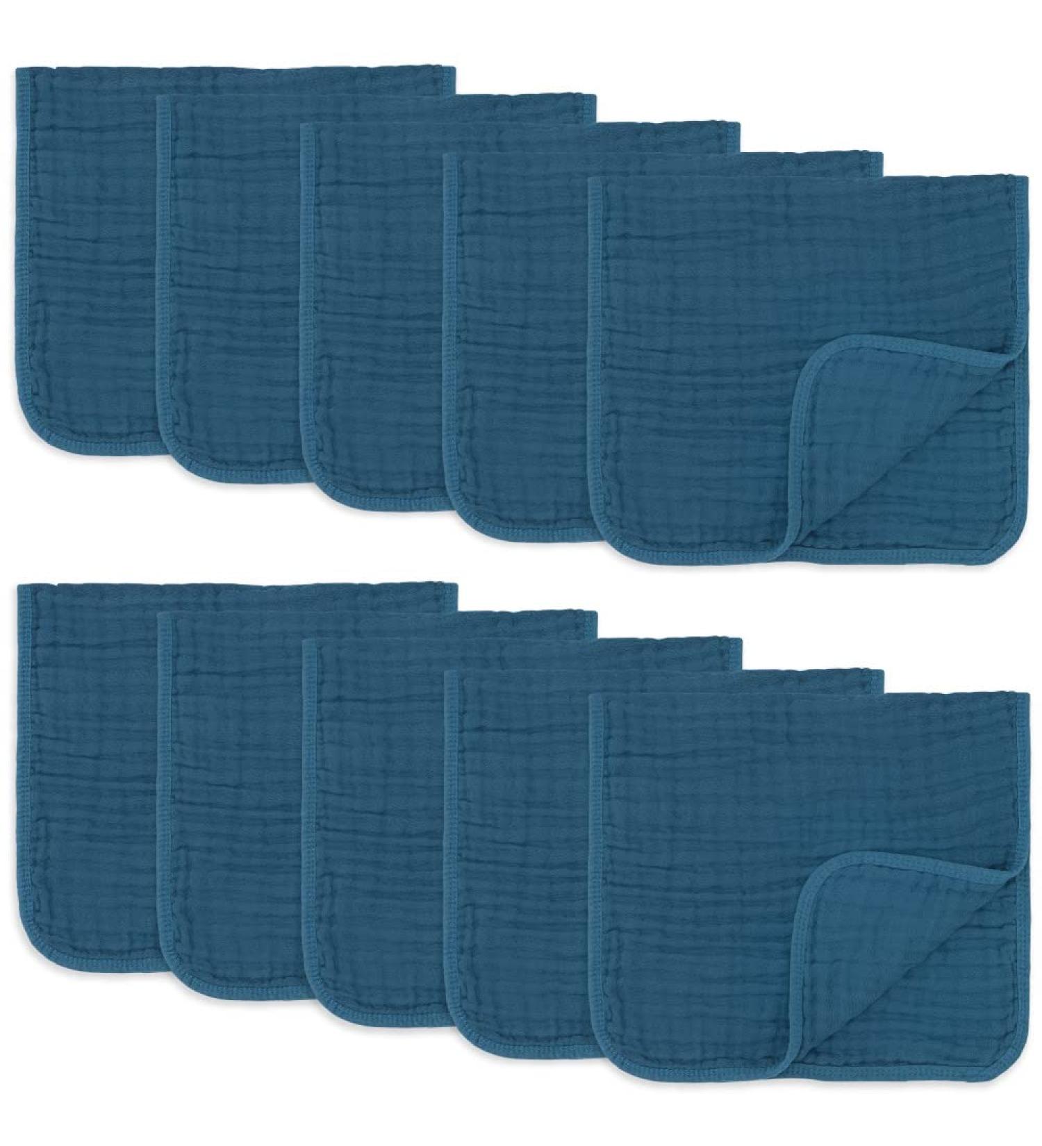 Comfy Cubs Neptune Pack: 10 Large 100% Cotton Muslin Spitting Towels - Extra Absorbent & Soft Hand Washcloths - Perfect for Babies - Buy Online on GoSupps.com