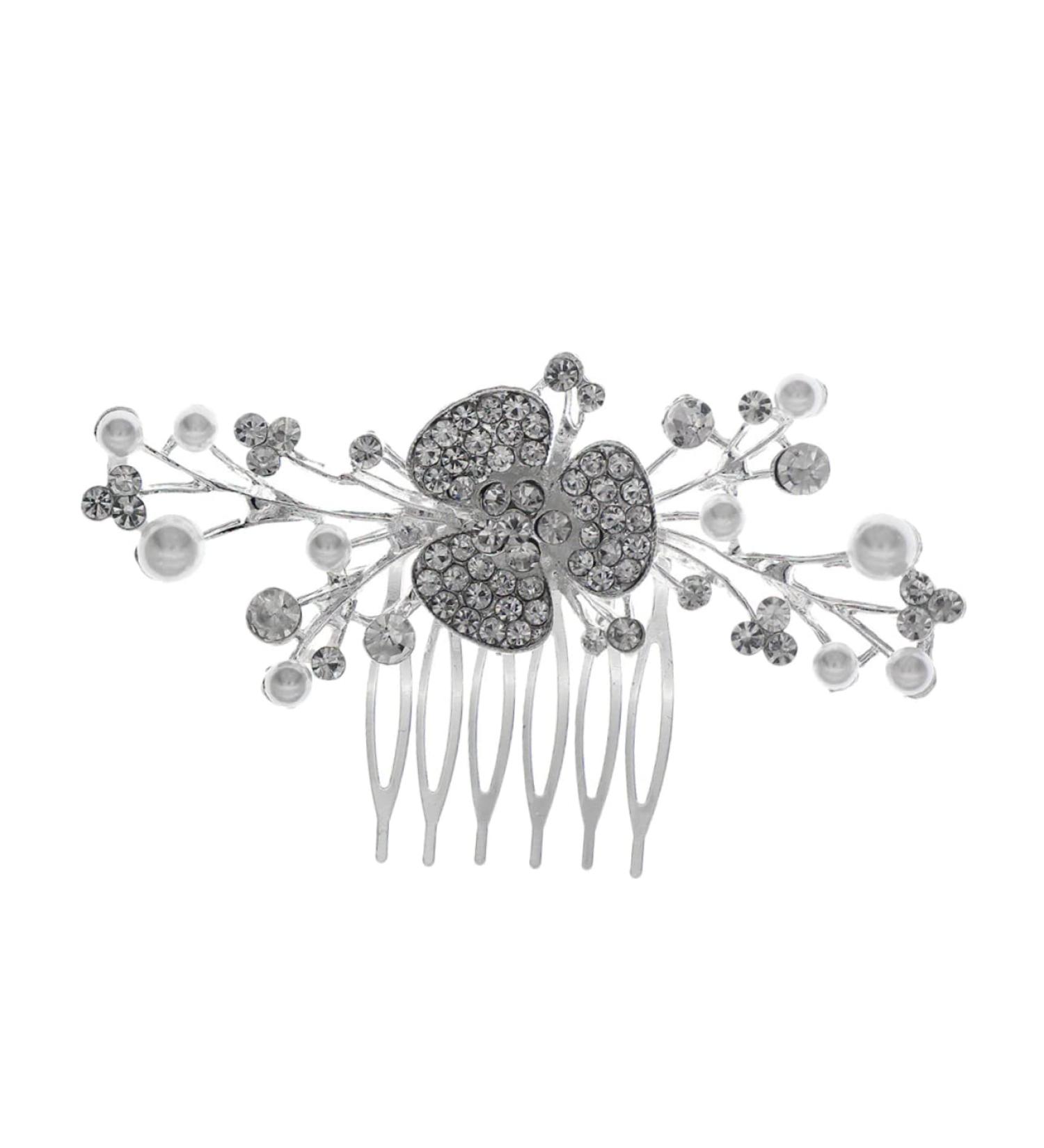 DOITOOL rhinestones rhinestone Wedding Hair Comb hair comb bride pearl wedding Bride hair accessories alloy wedding hair accessories for brides headgear Hair piece hair - Buy Online on GoSupps.com