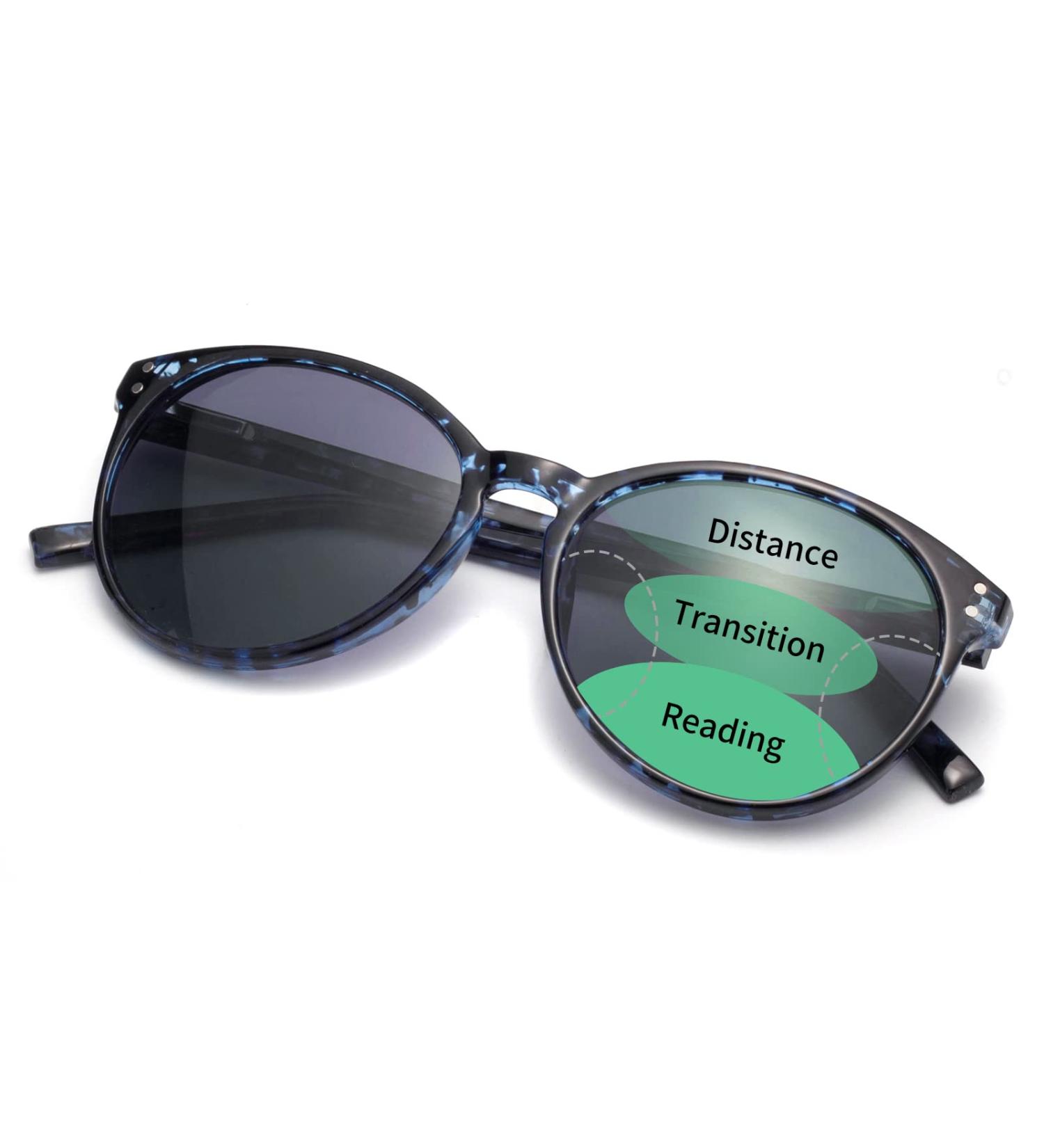Amorays Cat Eyes Progressive Multifocal Reading Sunglasses UV Protection Anti Blue Rays Trifocal Sun Readers for Women Blue 200.0x - Buy Online on GoSupps.com