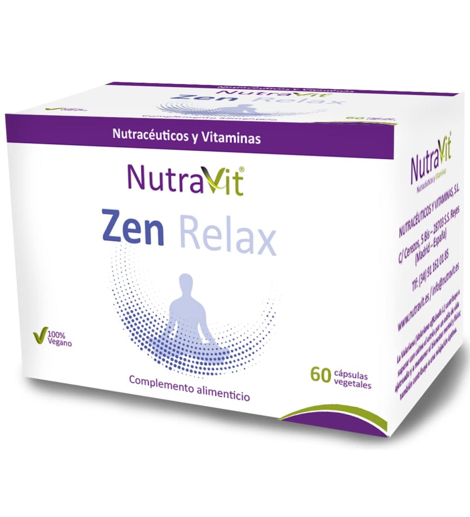 NUTRAVIT ZEN RELAX 60 CAP is a capsule that simplifies the daily intake of nutrients It is taken regularly according to the indicated dosage The package contains 60 capsules This is how it works - Buy Online on GoSupps.com