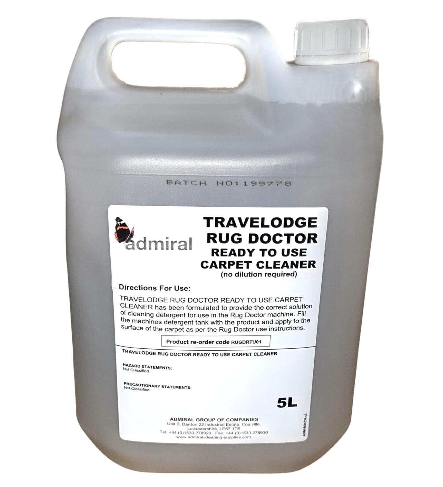 5L Carpet Cleaner Upholstery Cleaning Travelodge For Rug Doctor Machines Pet & Odours Ready To Use Liquid Detergent Solution 5 Litres - Buy Online on GoSupps.com