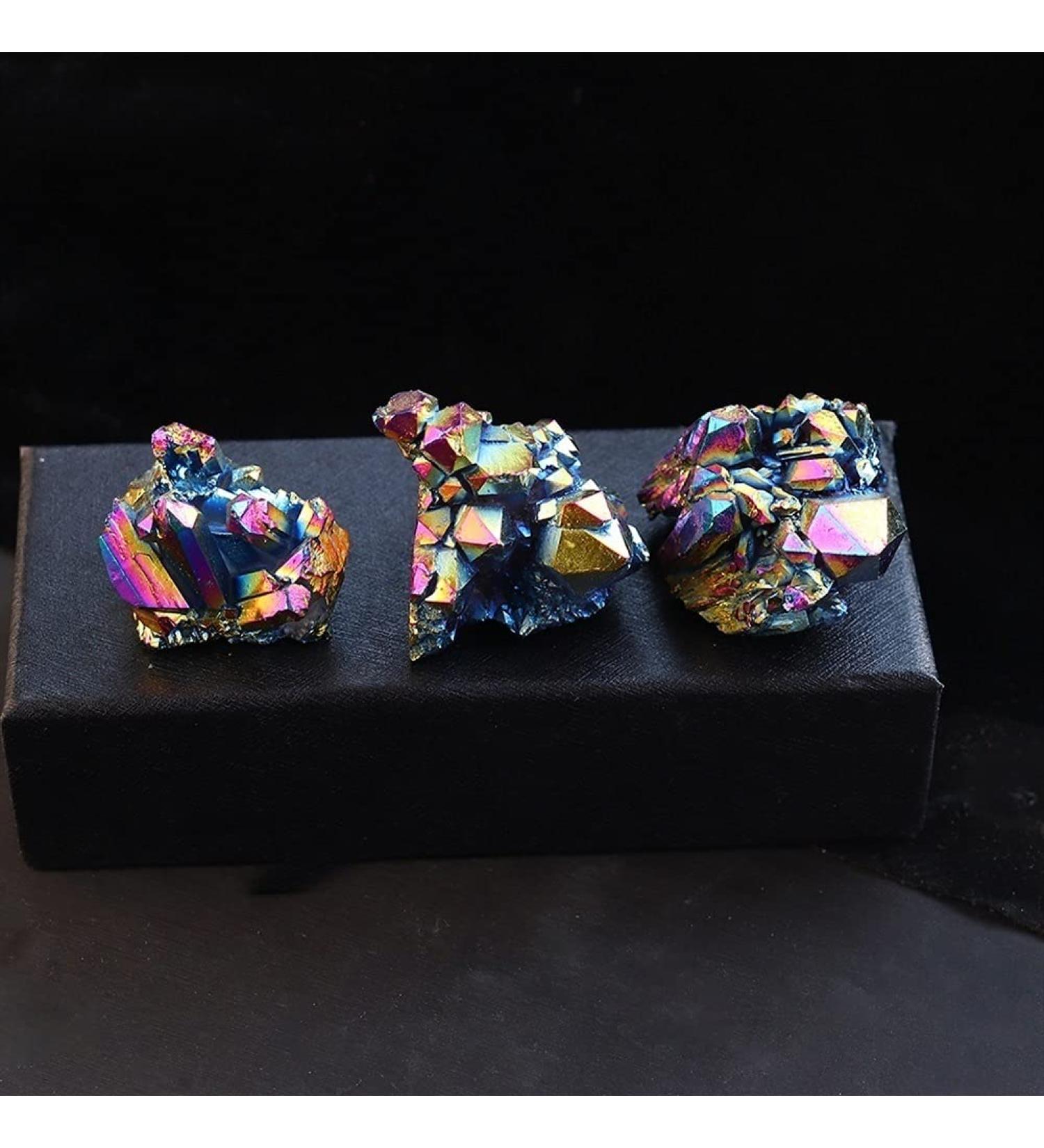 Natural Crystal Rough 1pc Natural Quartz Raw Clear Quartz Electroplated Rainbow Cluster Specimen Geography Teaching Stones Home Decor Beautiful (Color : Size : 70-100g) (Size : 50-70g) - Buy Online on GoSupps.com