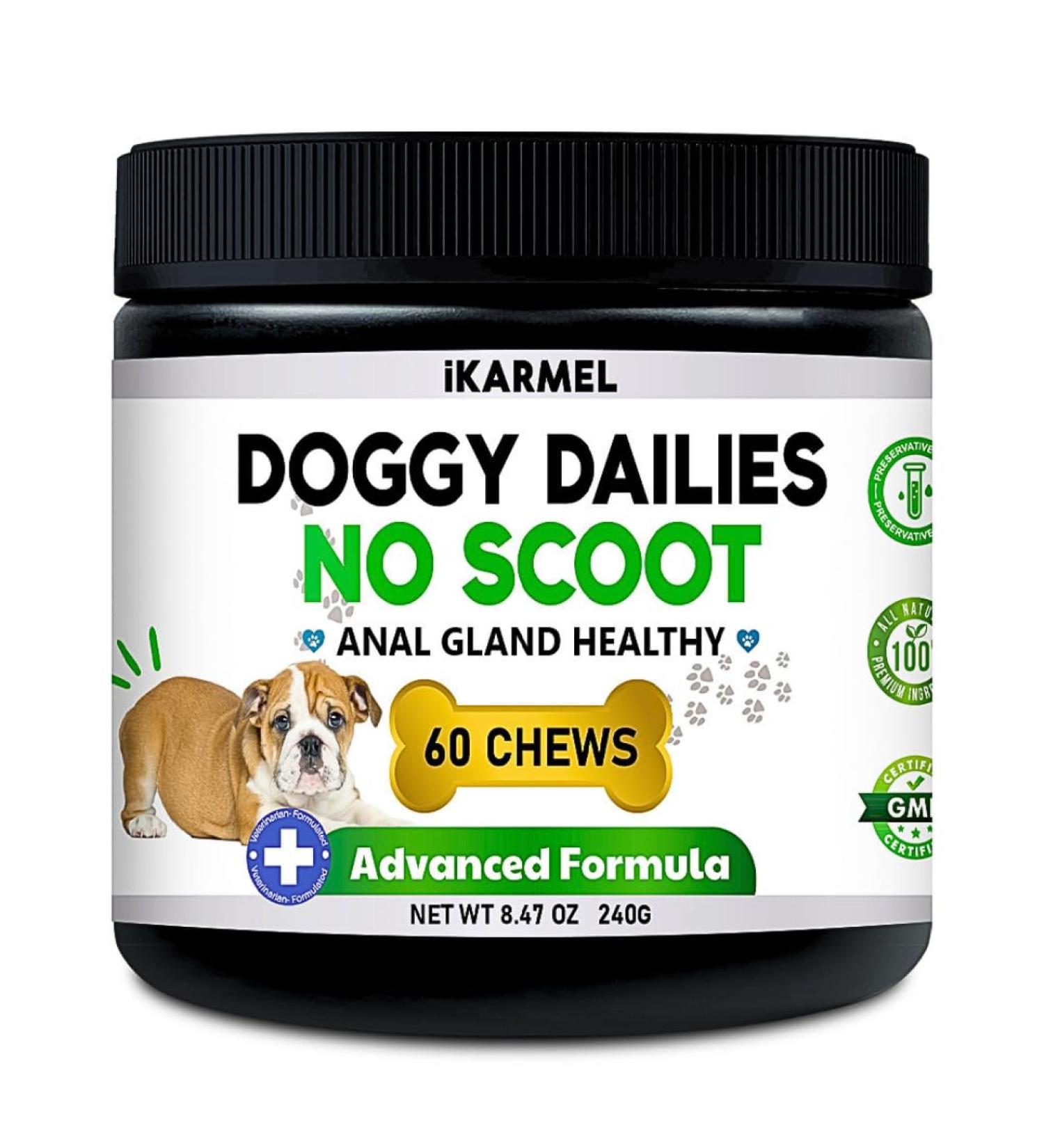Doggy Dailies Anal Gland Support Chews | No Scoot Supplements with Pumpkin | Vet-Formulated for Dog Digestion | 60 Chews - Buy Online on GoSupps.com