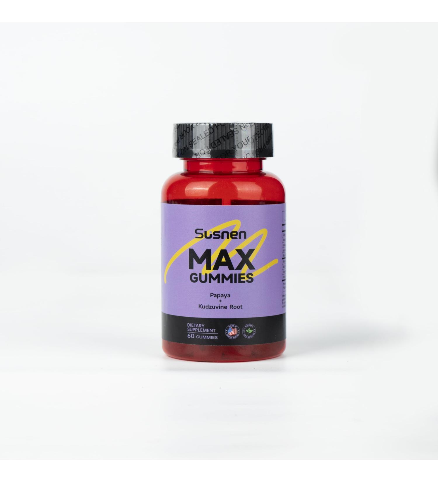 Susnen MAX Gummies - Digestive Health Energy Boost & Immune Support with Kudzu Root Fenugreek & Fructus Malvae | 60 Gummies for Optimal Wellness - Buy Online on GoSupps.com