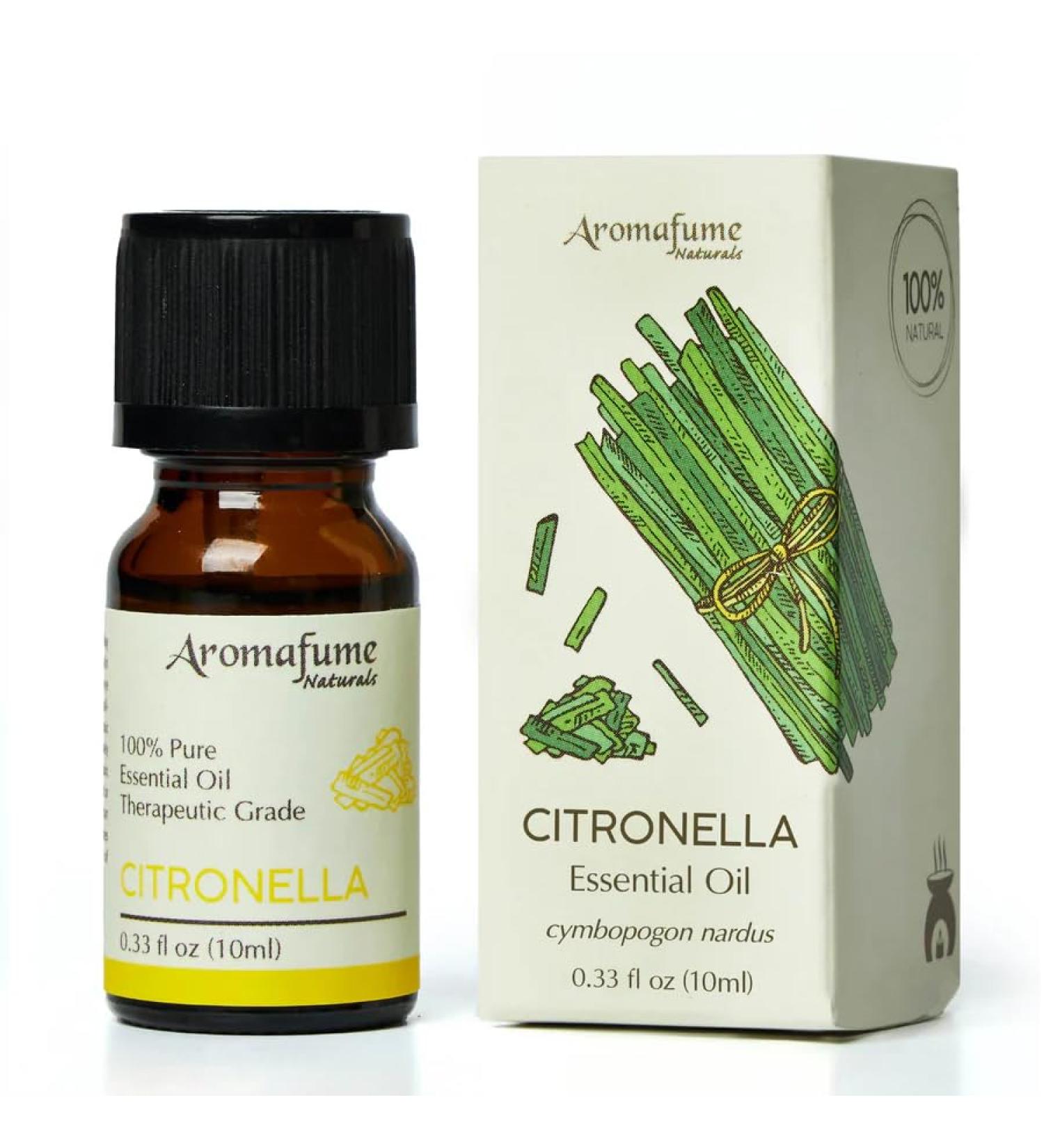 Citronella Essential Oil by Aromafume | 100% Pure and Natural | Premium, Undiluted Therapeutic Grade Essential Oil | Organic Citronella Oil for Aromatherapy Diffuser | 10ml / 0.33 fl oz - Buy Online on GoSupps.com