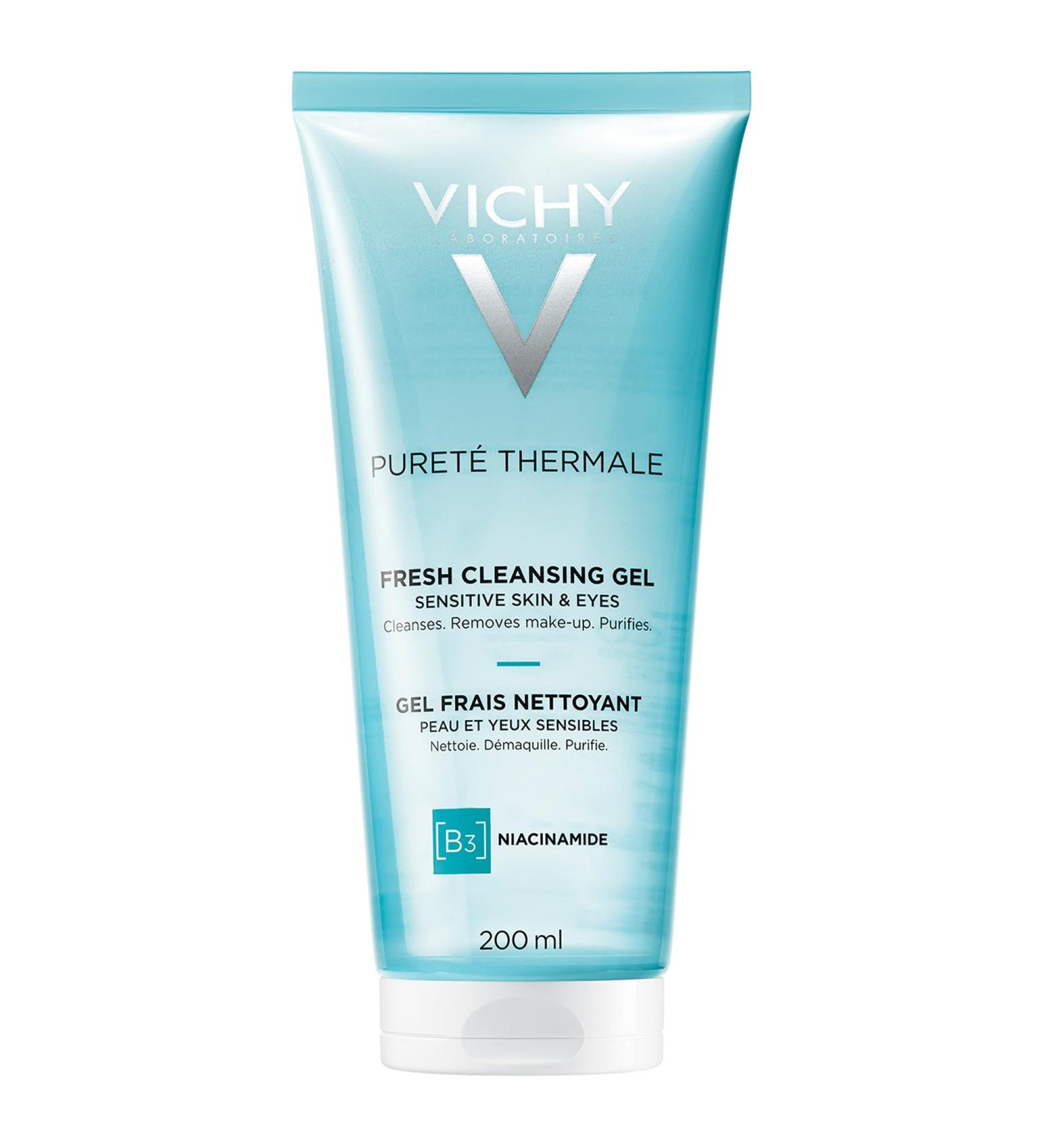 Vichy Puret Thermale Fresh Cleansing Gel - Gentle Makeup Remover with Glycerin & Niacinamide | Safe for Sensitive Skin | Refreshing Daily Cleanser - Buy Online on GoSupps.com